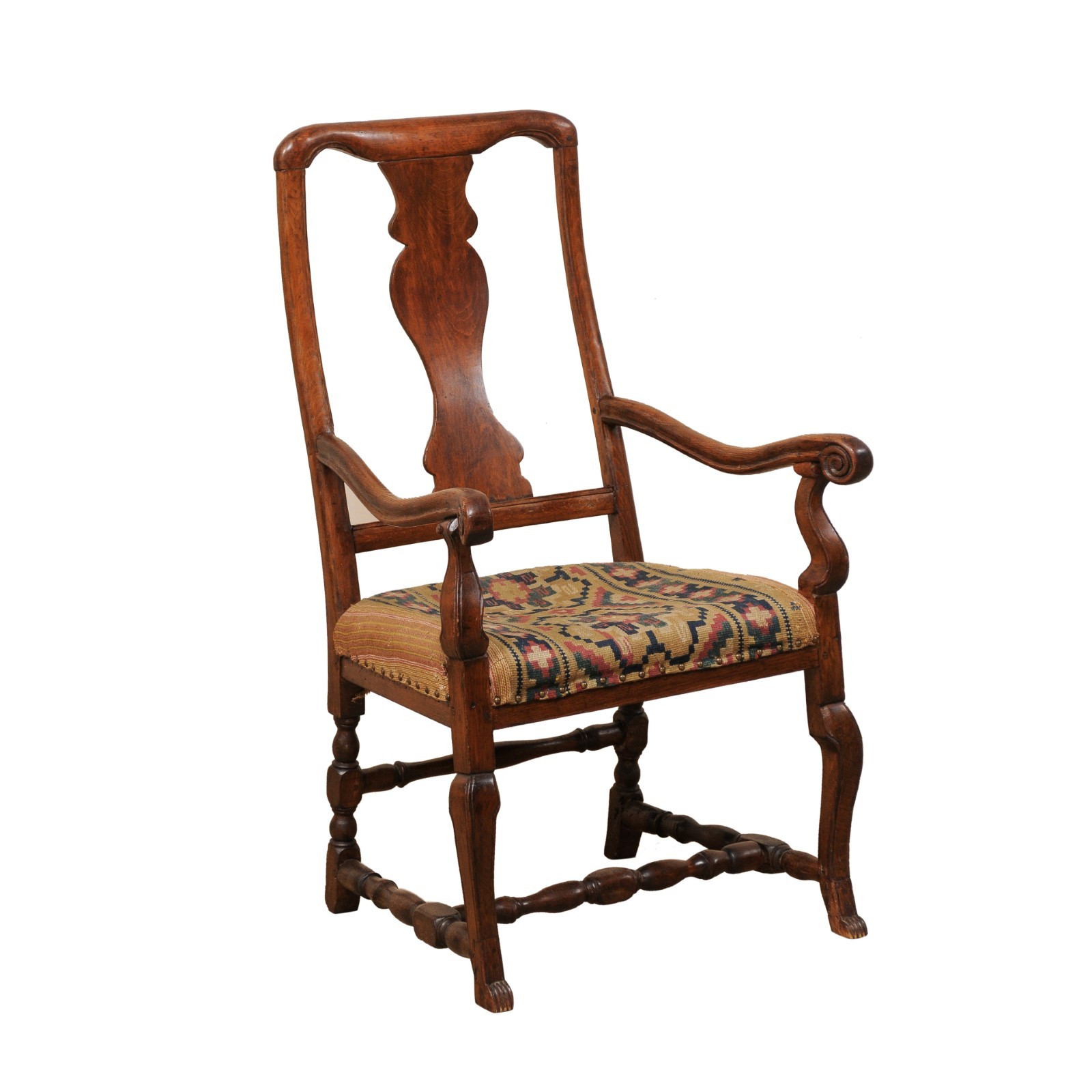 Swedish Rococo Arm Chair w/Allmoge Seat