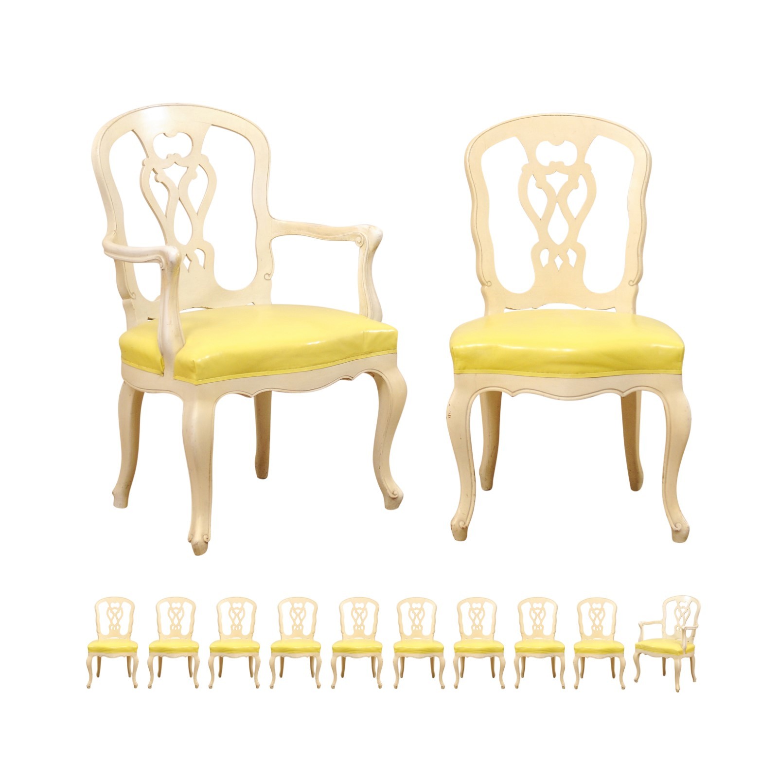 Set of Twelve Venetian Style Dining Chairs