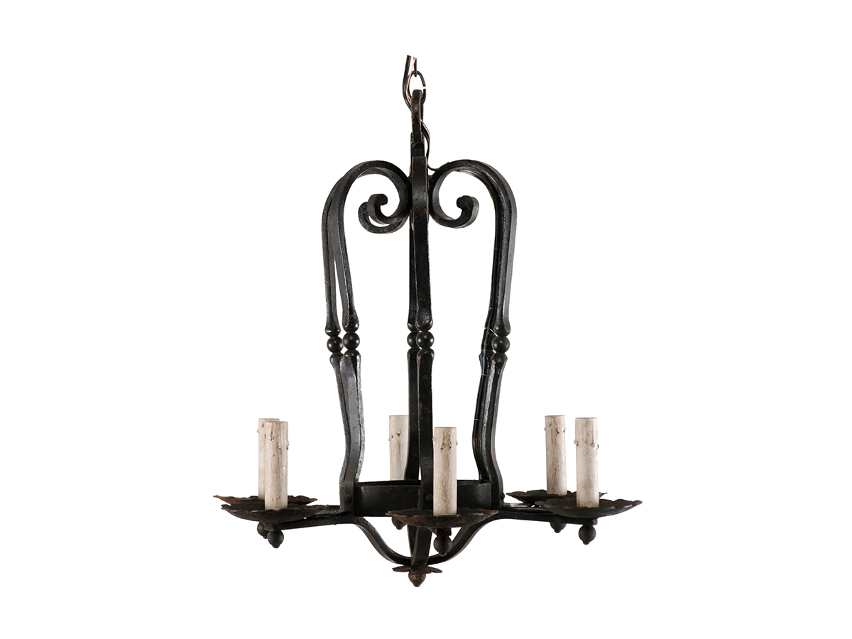 French Hand-Forged Chandelier