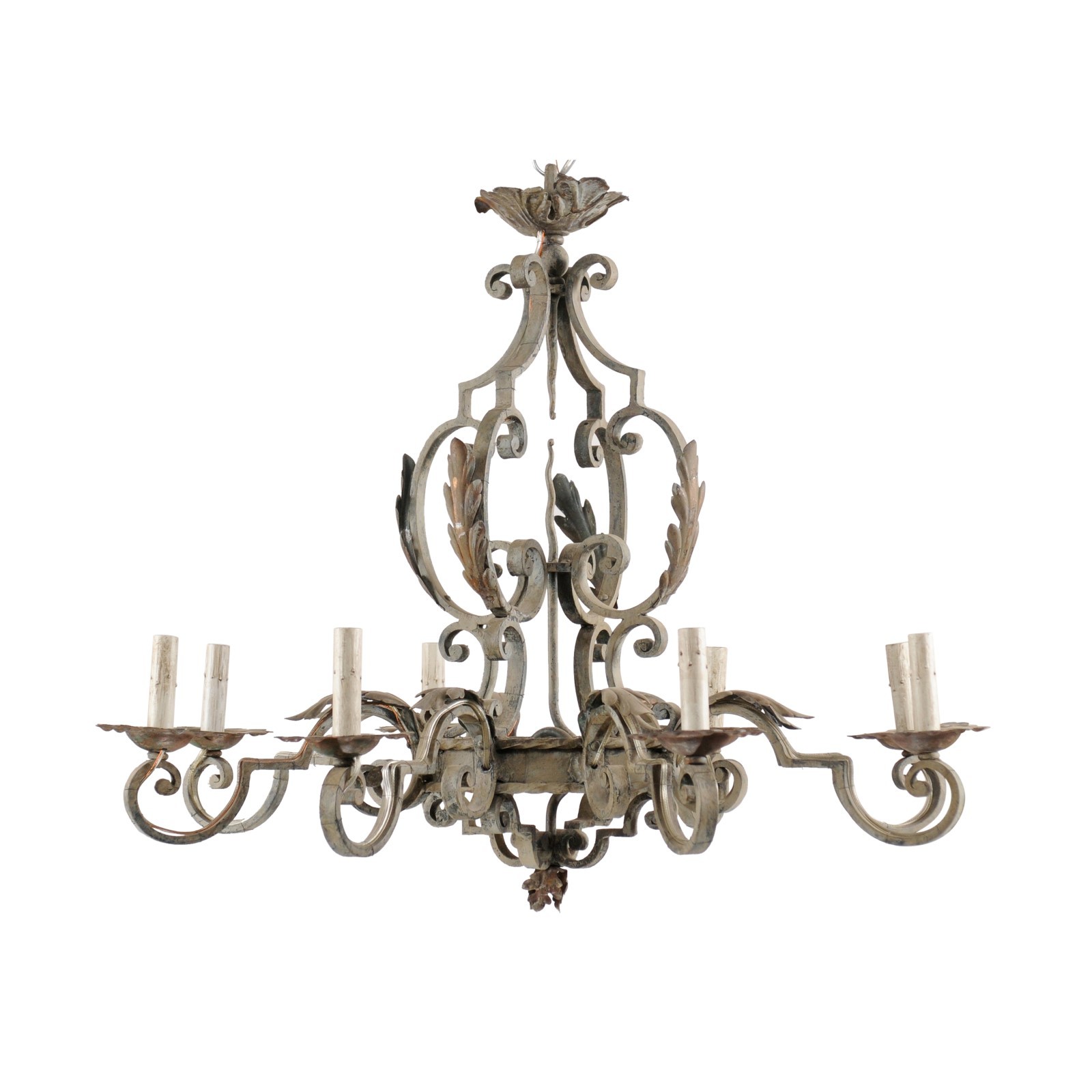 A French Painted Iron Chandelier 