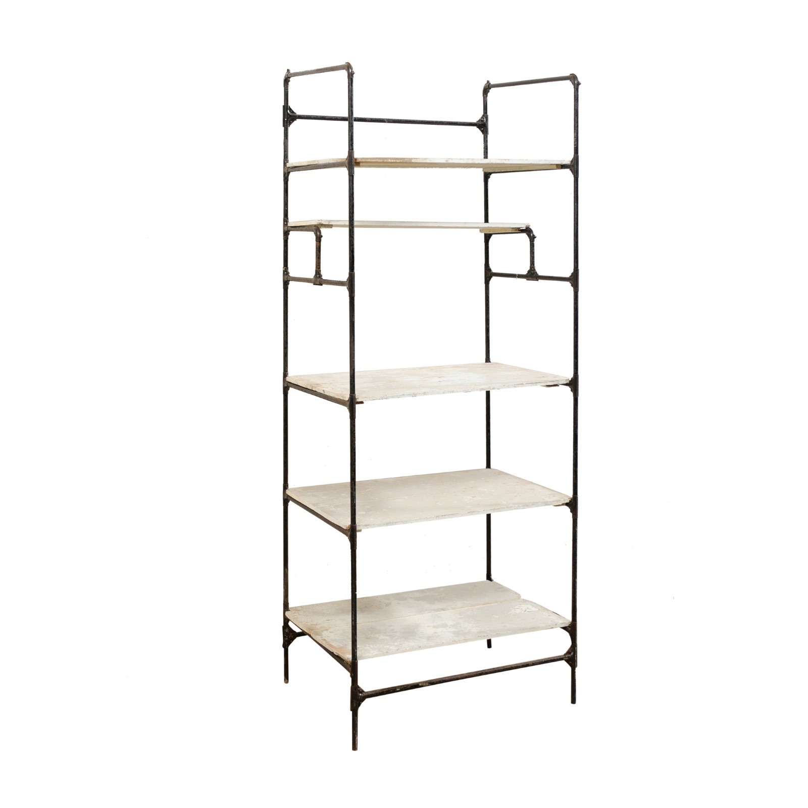 Spanish Wood & Metal Rack with Open Shelves