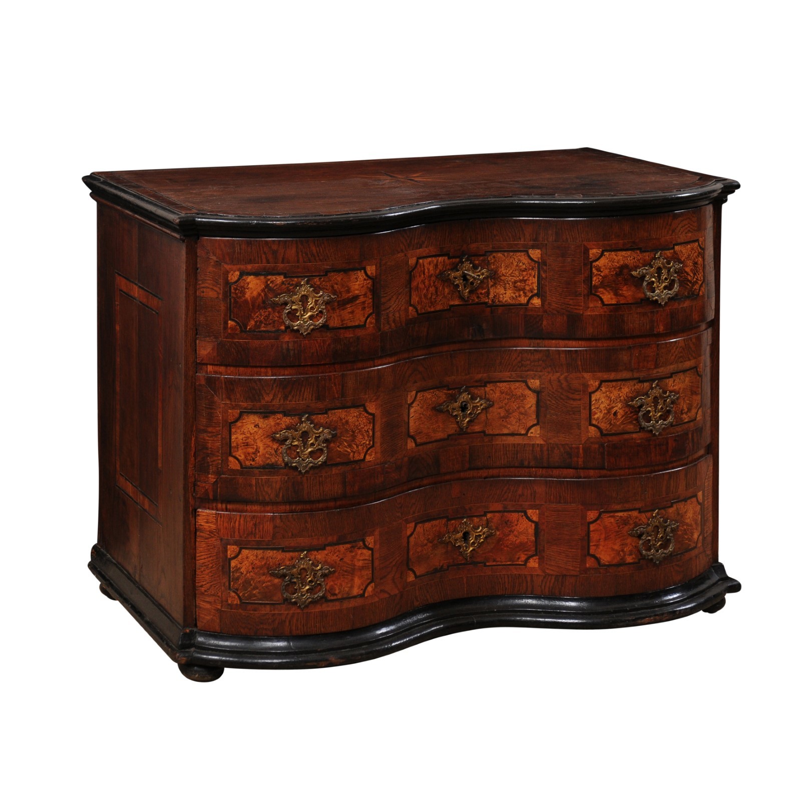 18th C. Serpentine Chest w/Marquetry, Italy