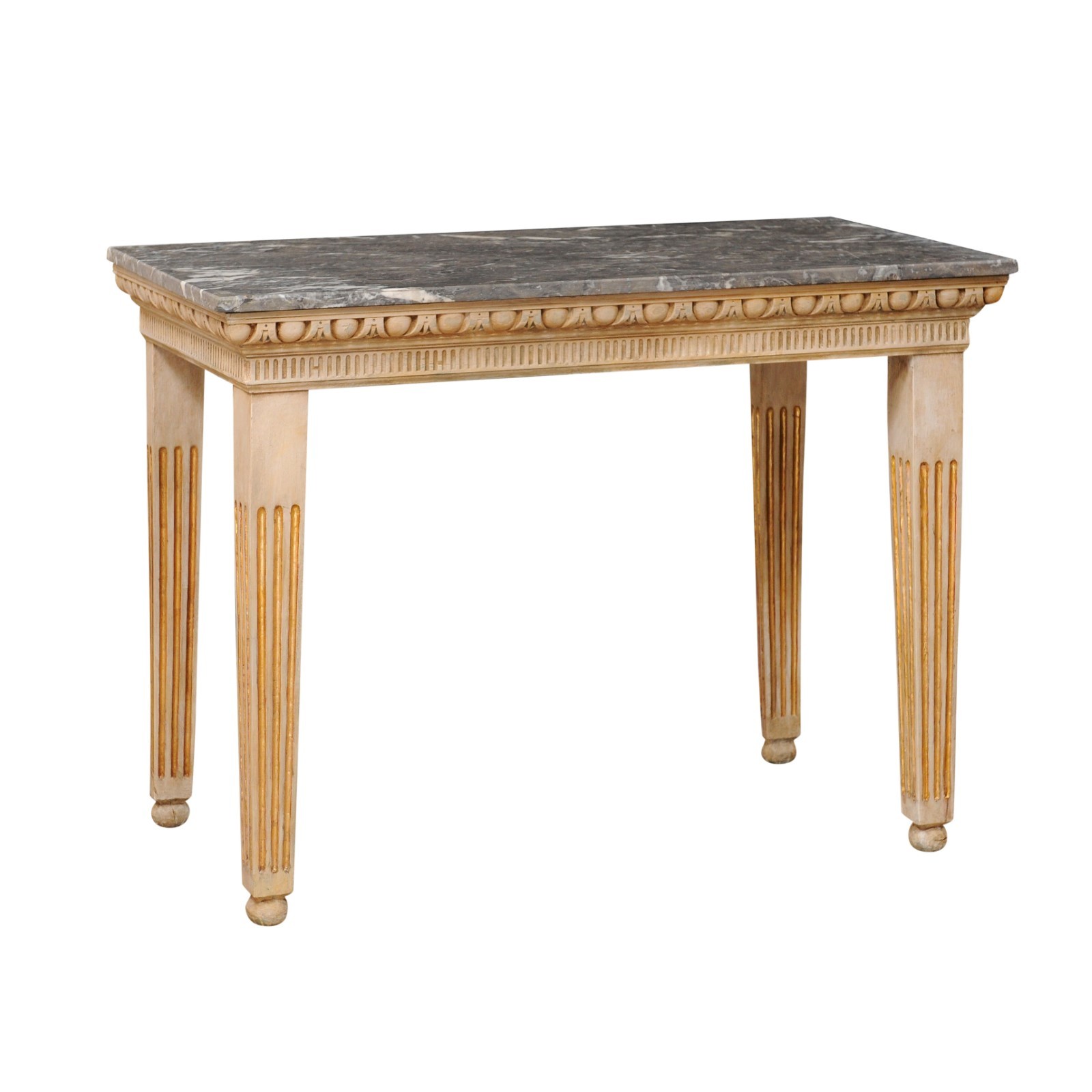 Marble Top Console w/Egg-and-Dart Carvings 