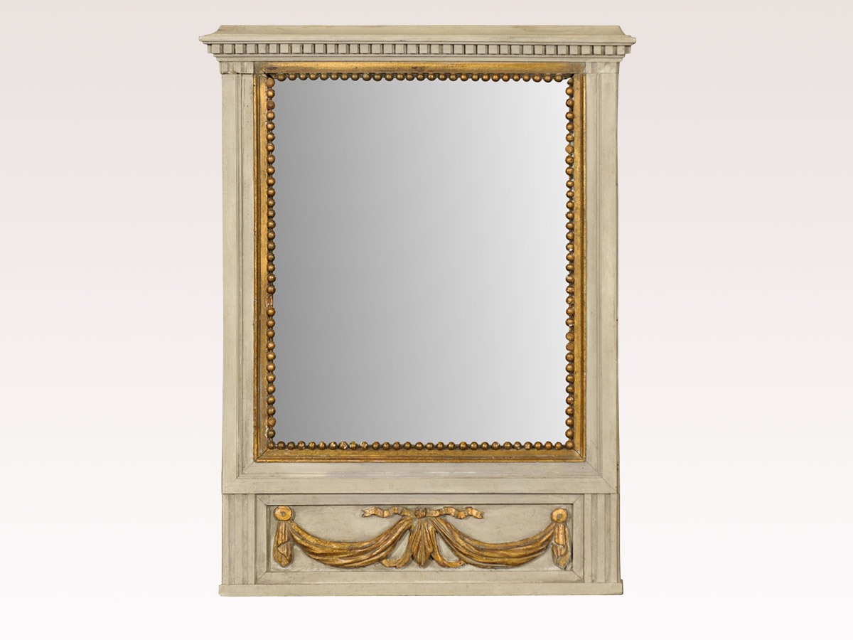 A Small French Mirror w/Swag Motif, C. 1850