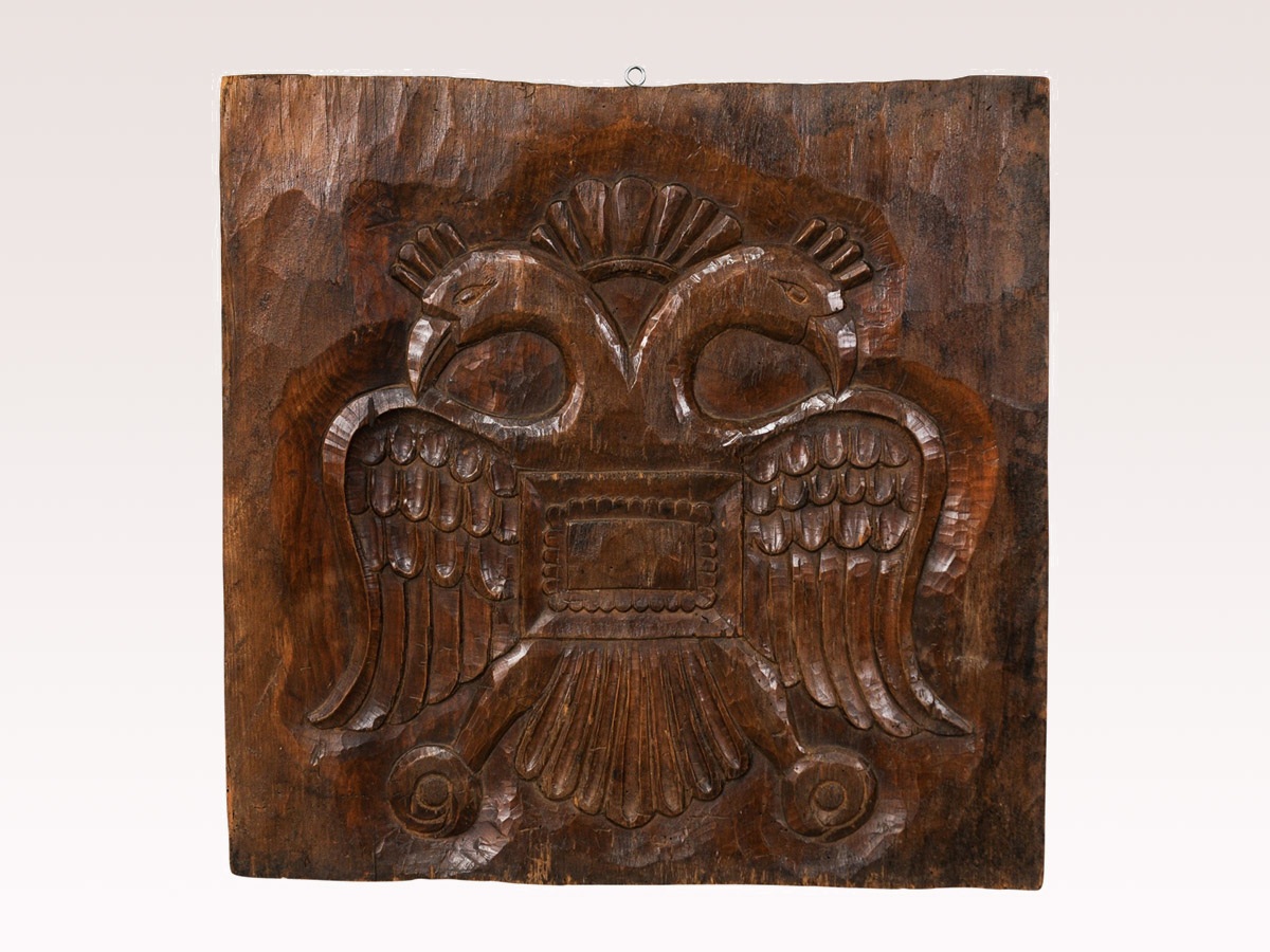 Wood Carved Wall Plaque with Bird