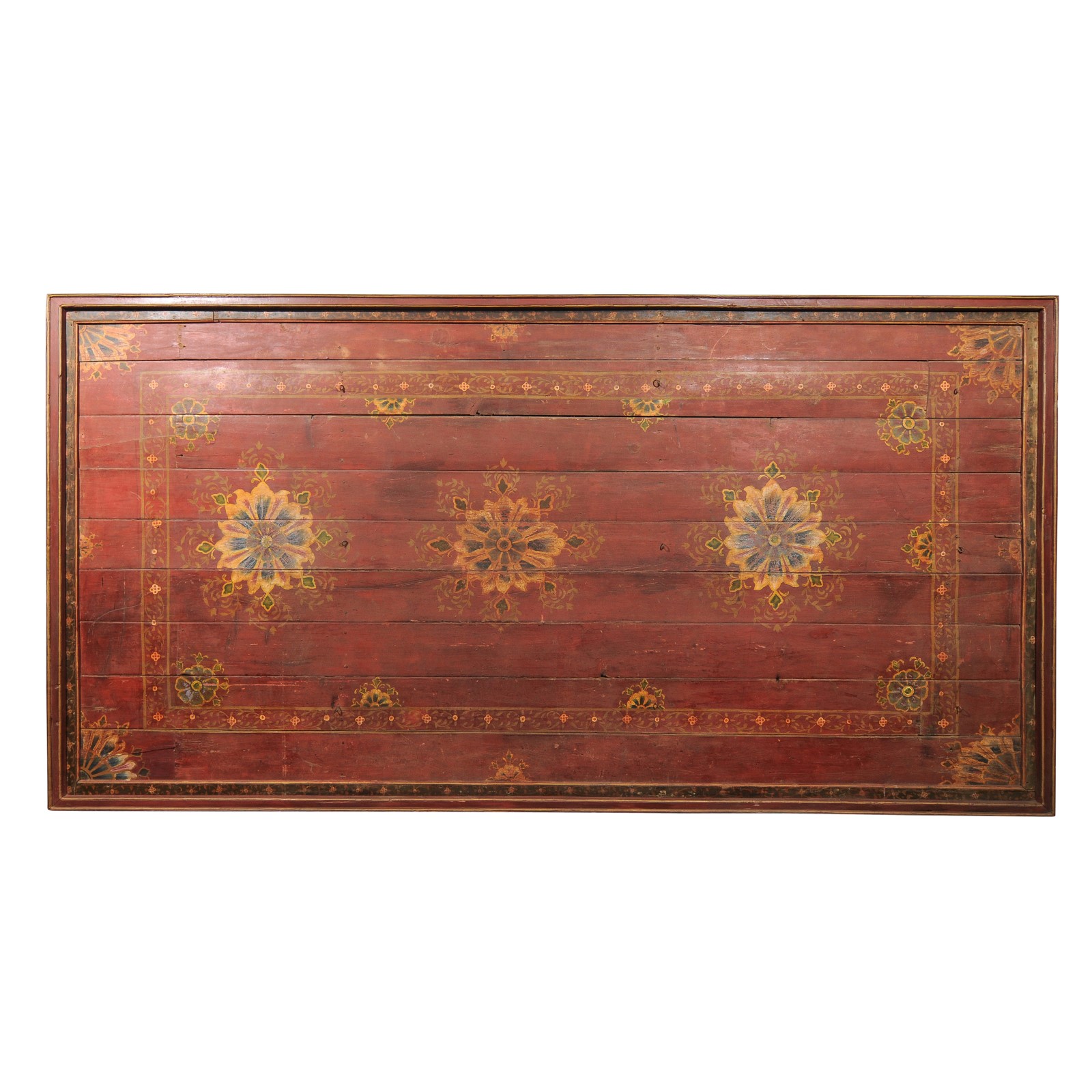 Large Antique Painted Ceiling Panel, India