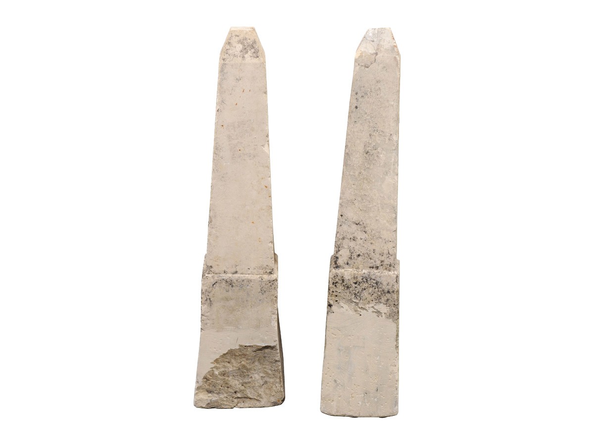 A Pair of French Stone Obelisks