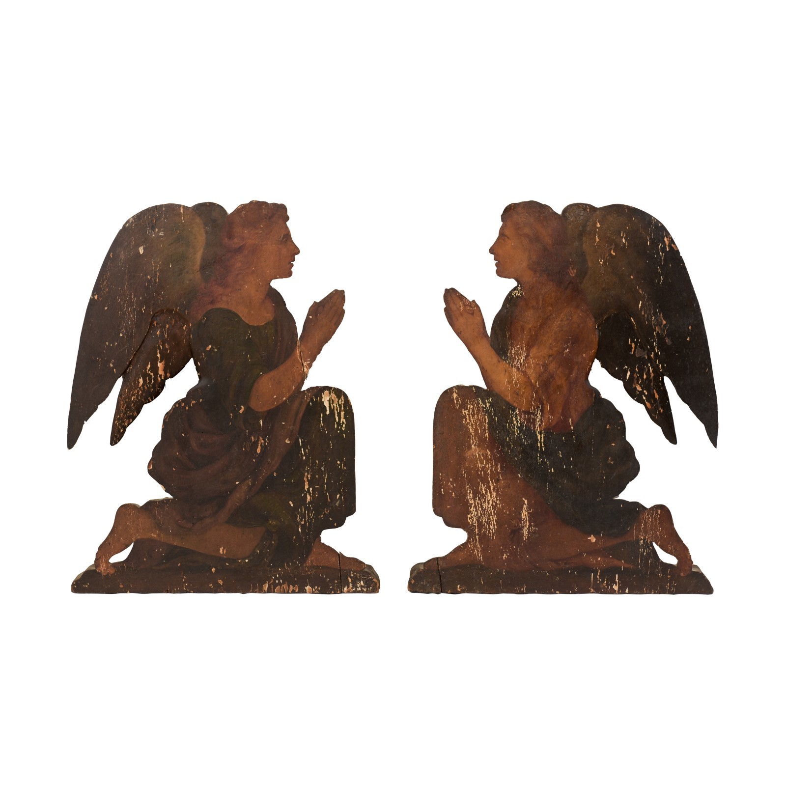 Pair of Italian 19th C. Angel Plaques