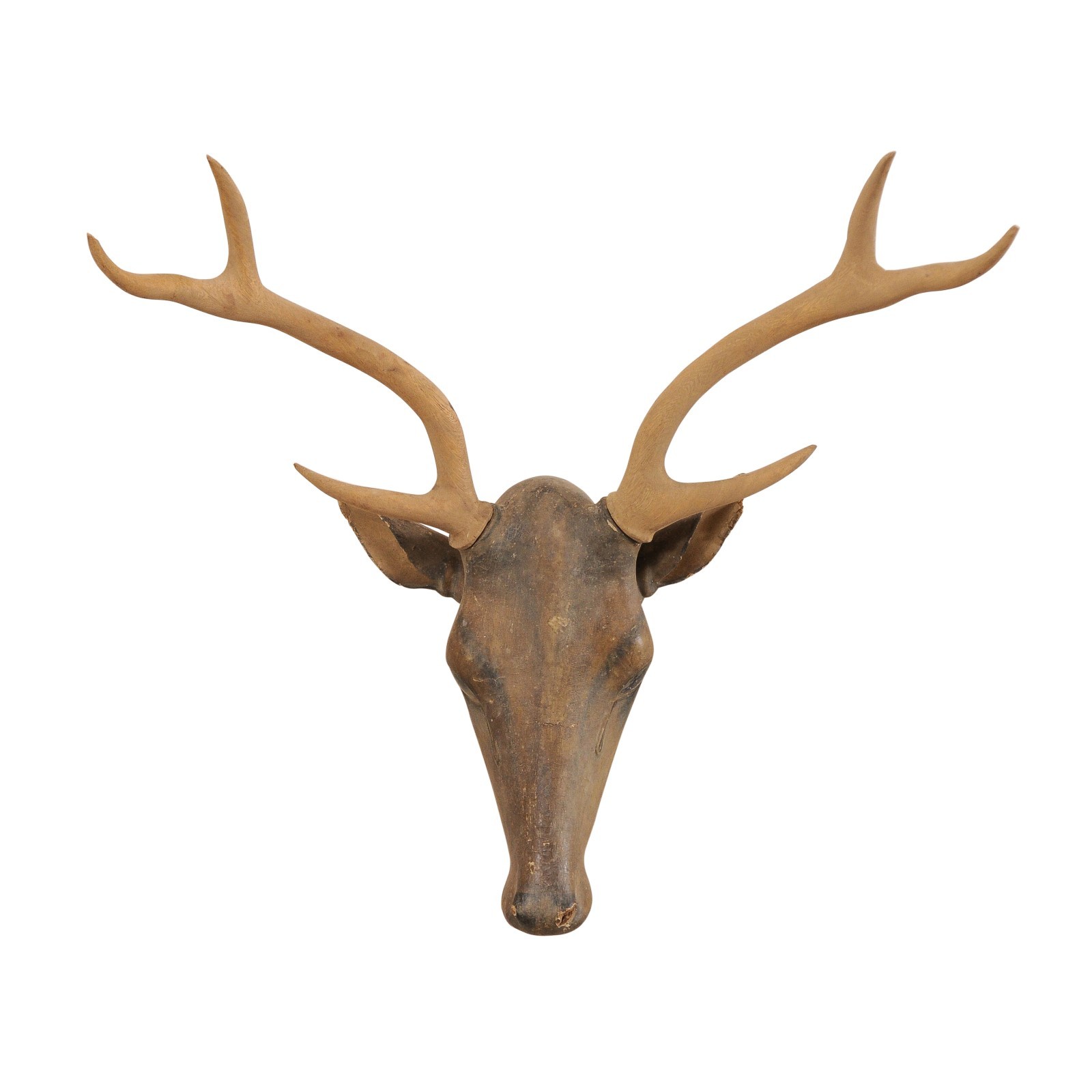 Antique Faux Taxidermy Stag Deer Head