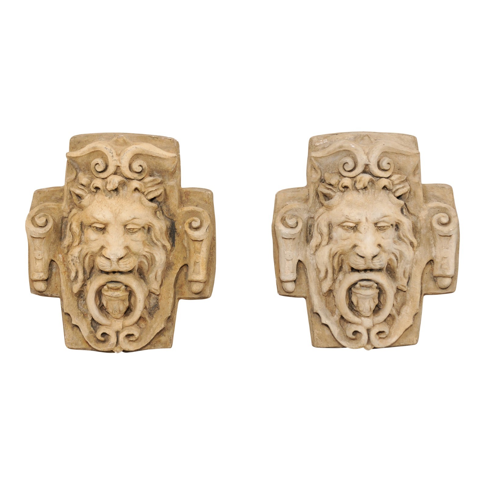 French Wall Mounted Lion Head Fountains 1734 A Tyner Antiques French Wall Mounted Lion Head Fountains