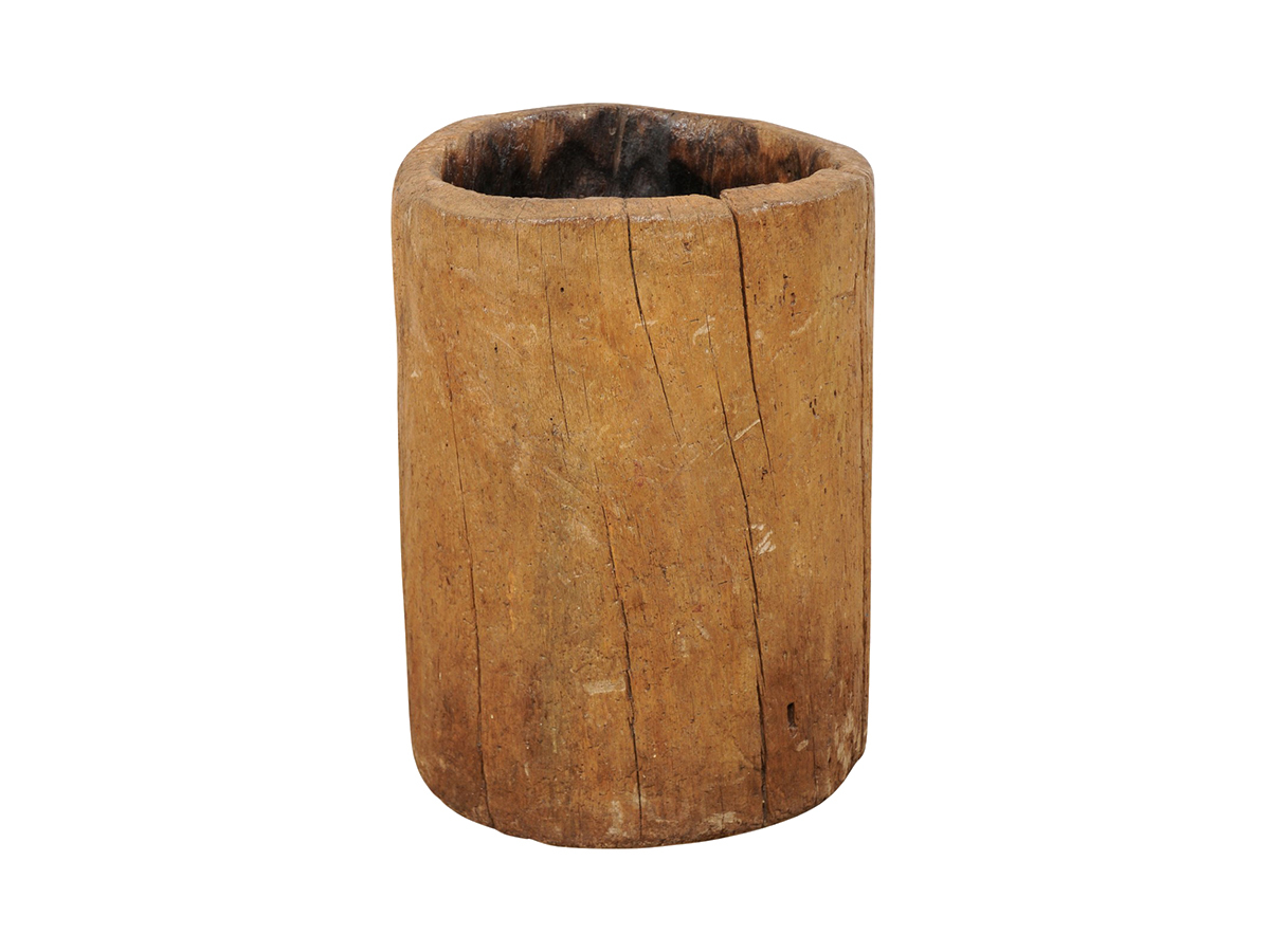 Large Antique Wooden Coffee Mortar
