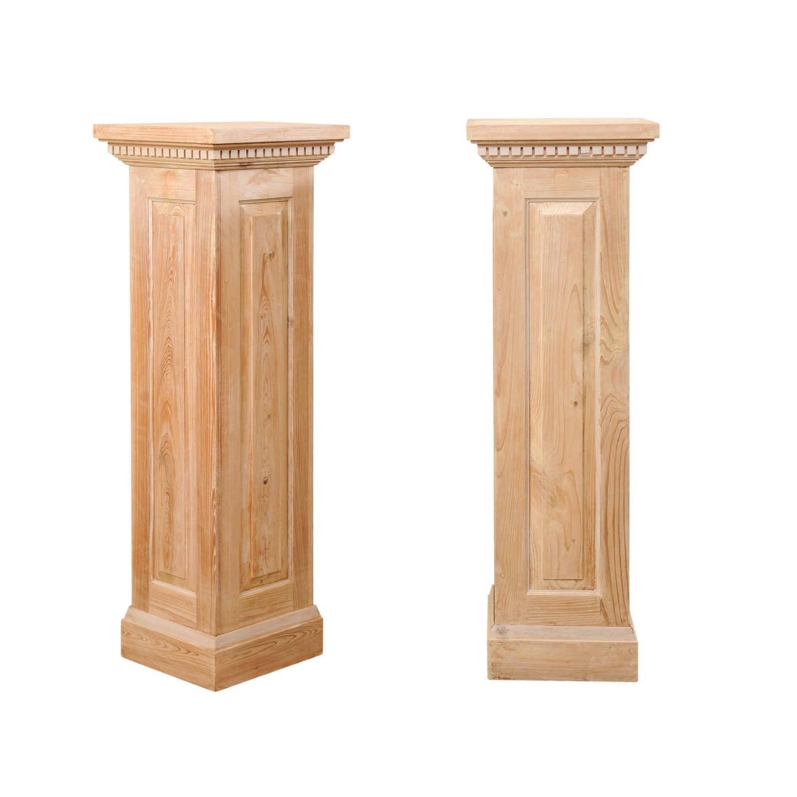 Pair Squared Pedestal Columns, 4.5+ ft