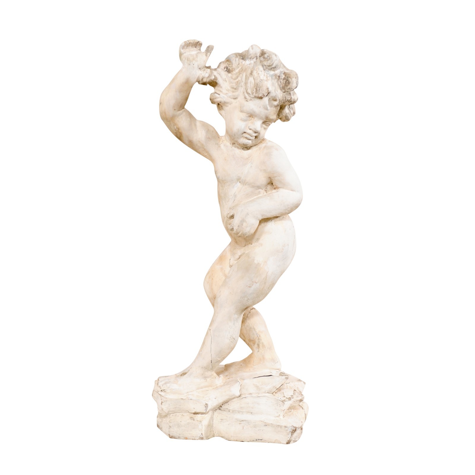 An Italian Hand-Carved Putto Figure, 30"H