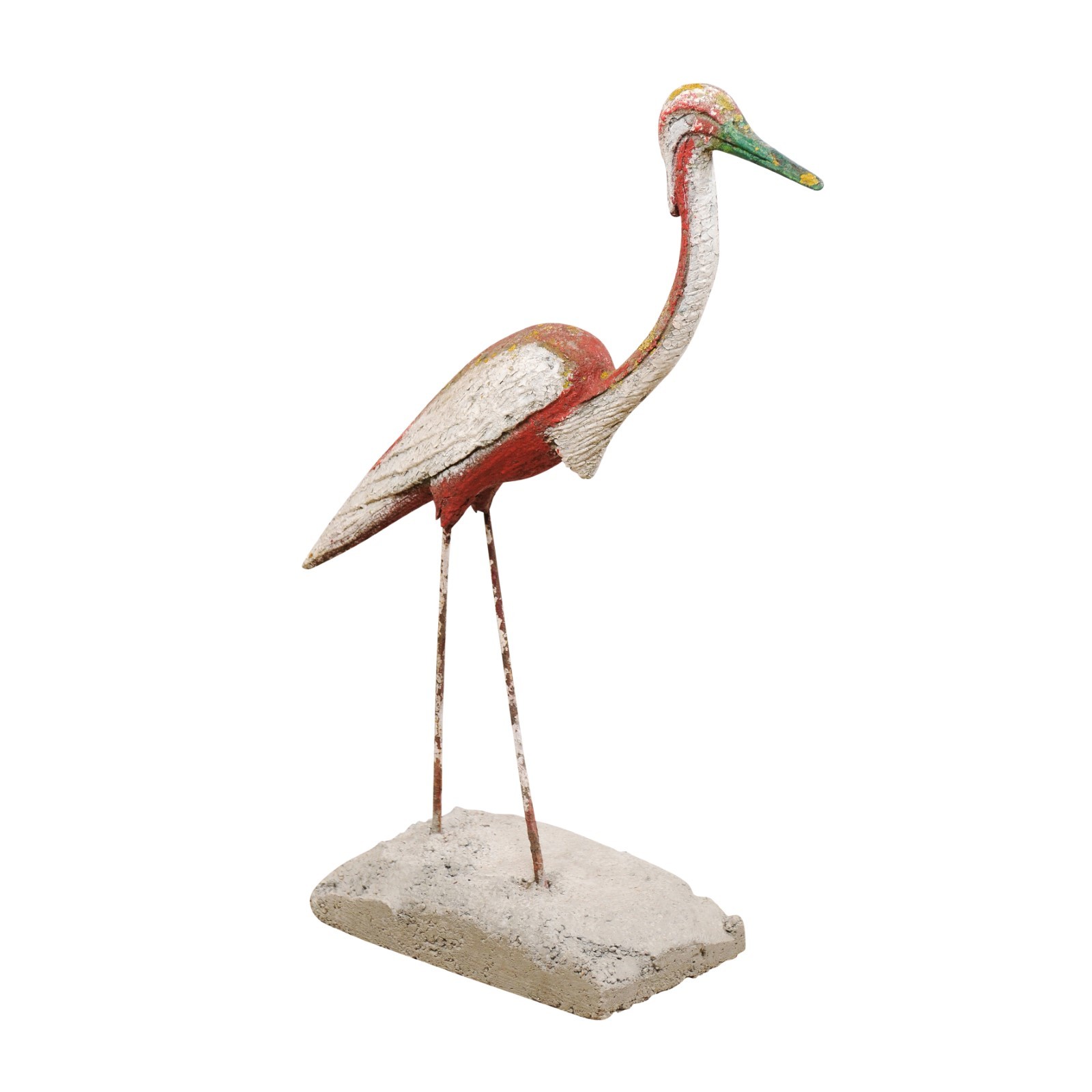 Crane Bird Garden Statue from France, 3 Ft