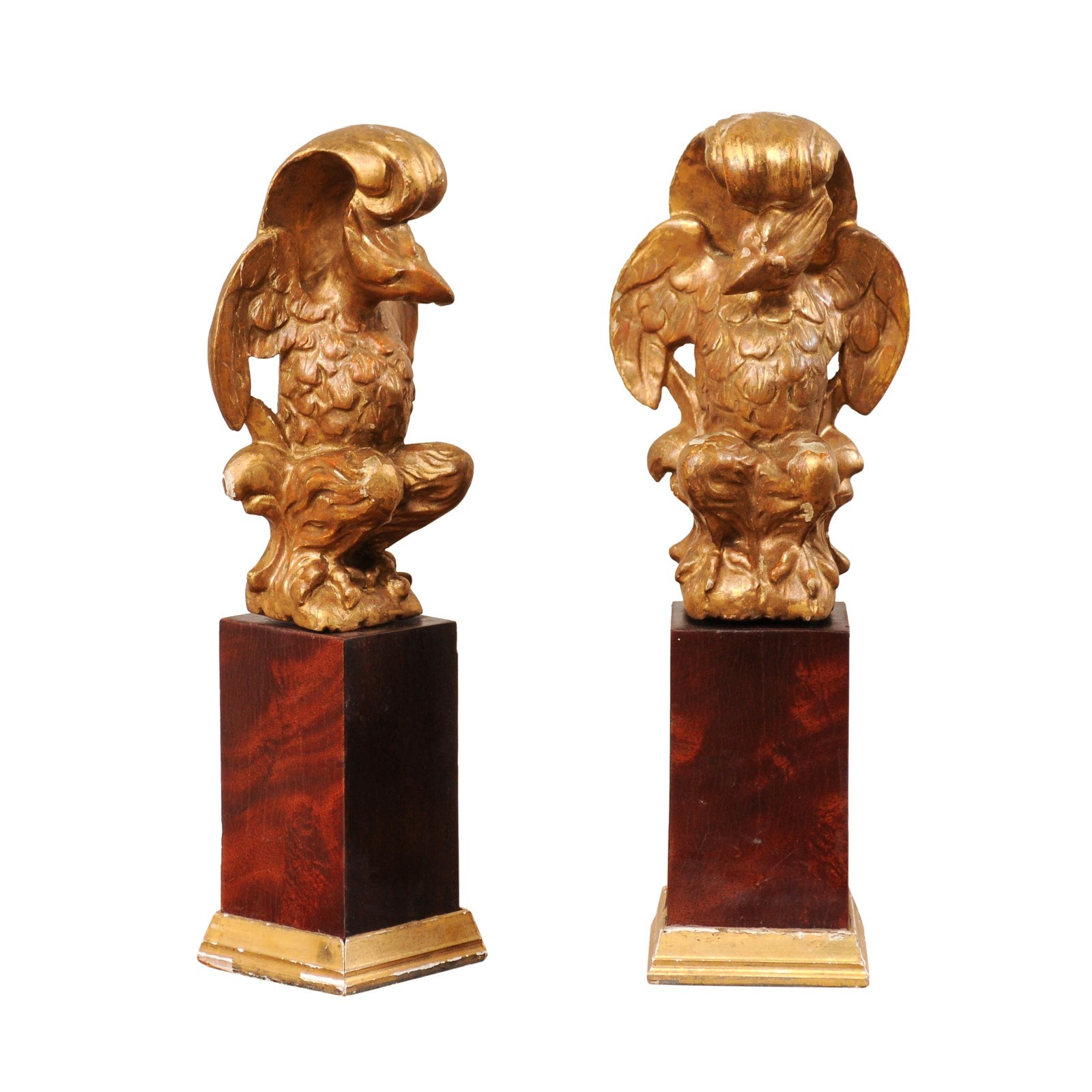 Early 19th C. Carved & Gilt Eagles, Italy