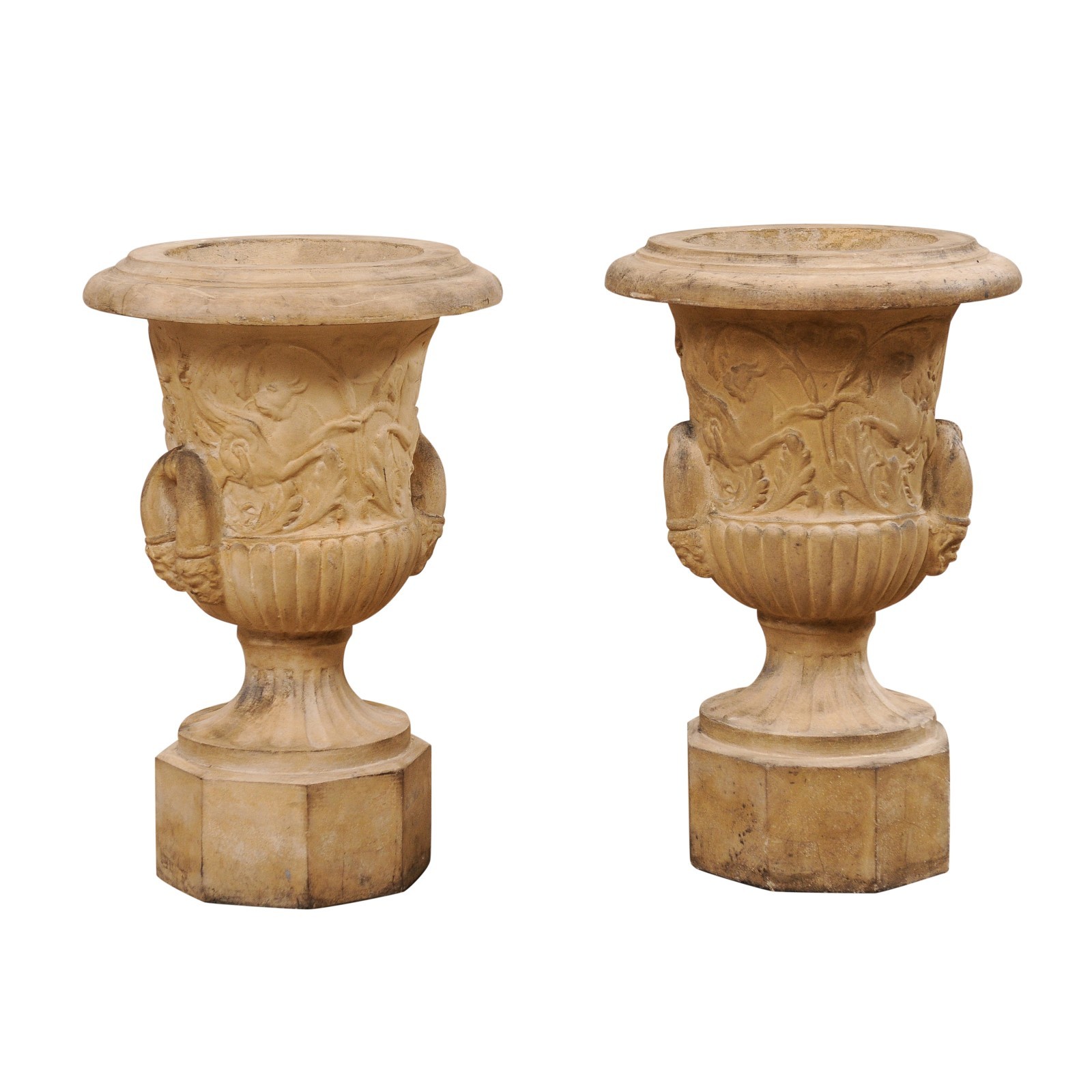 Antique English Pair Terracotta Garden Urns