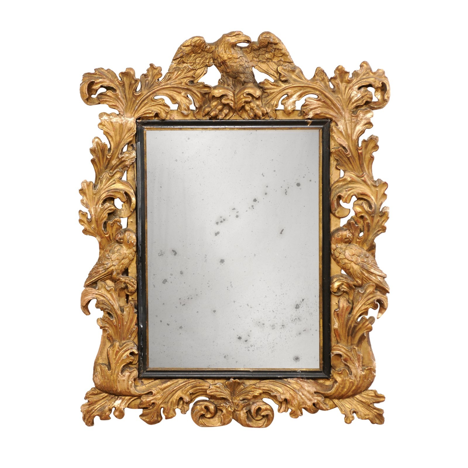 Antique Italian Rococo-Style Carved Mirror