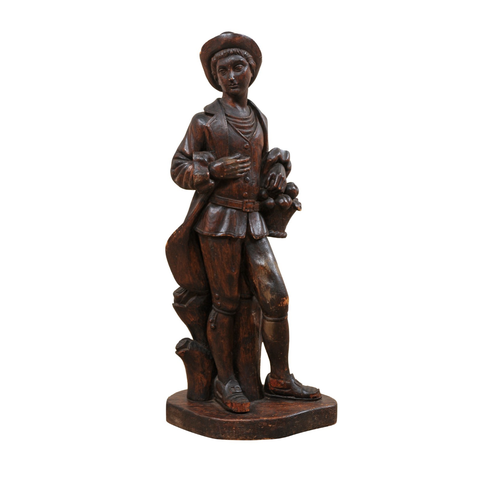 Italian Wood Statue of 18th C. Male Figure