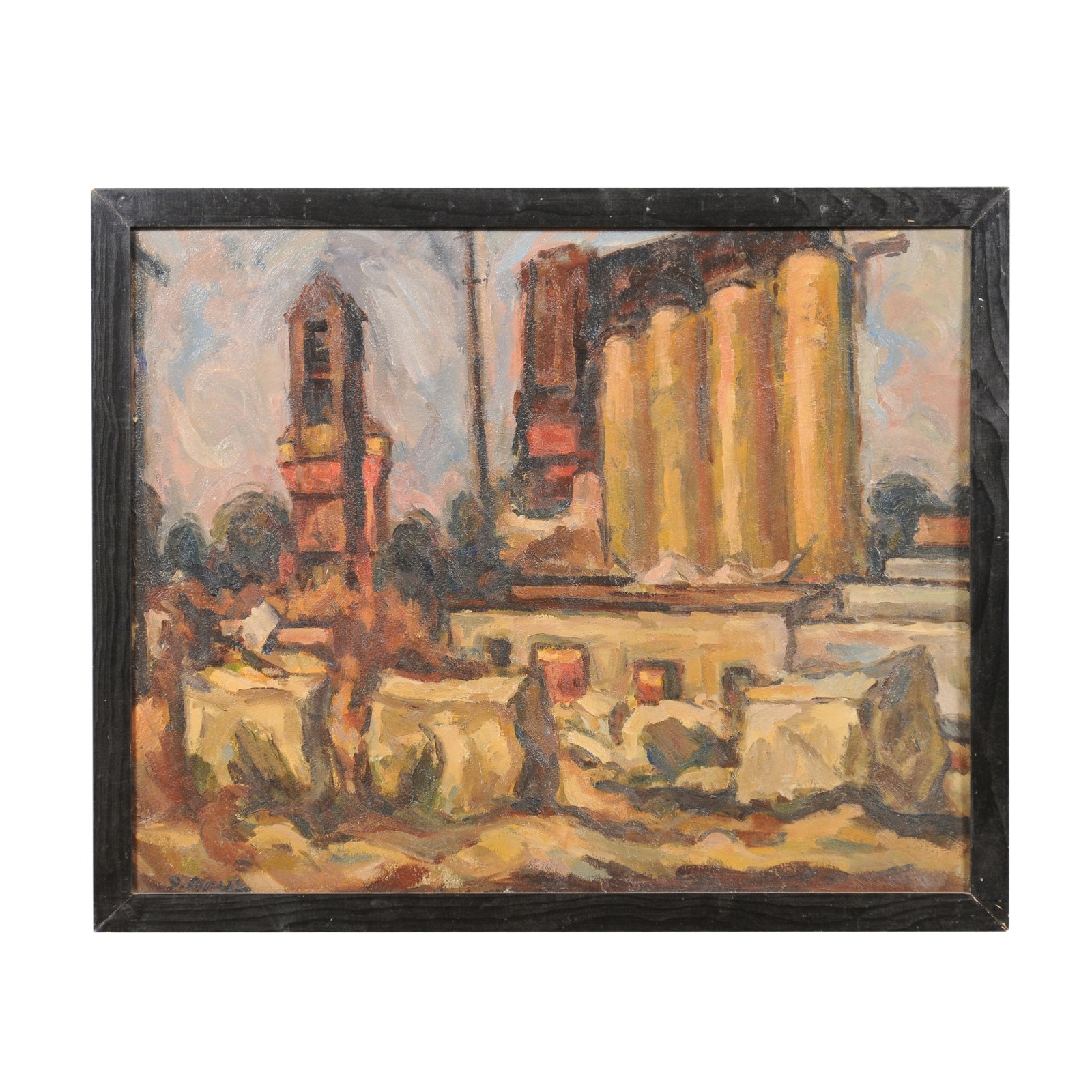 Mid-Century Abstract Landscape Oil Painting