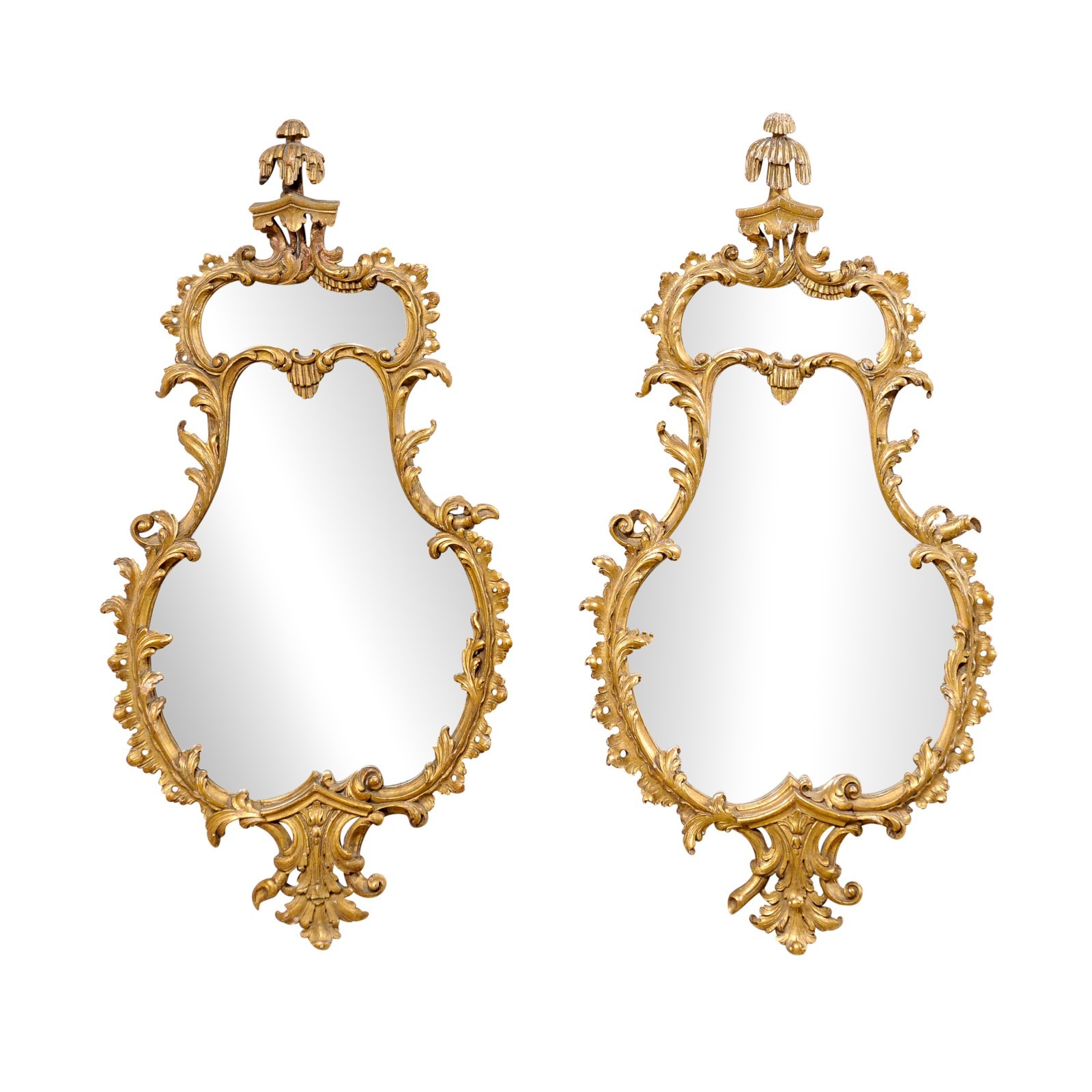 Pair Rococo Style Gilt Mirrors, Italy