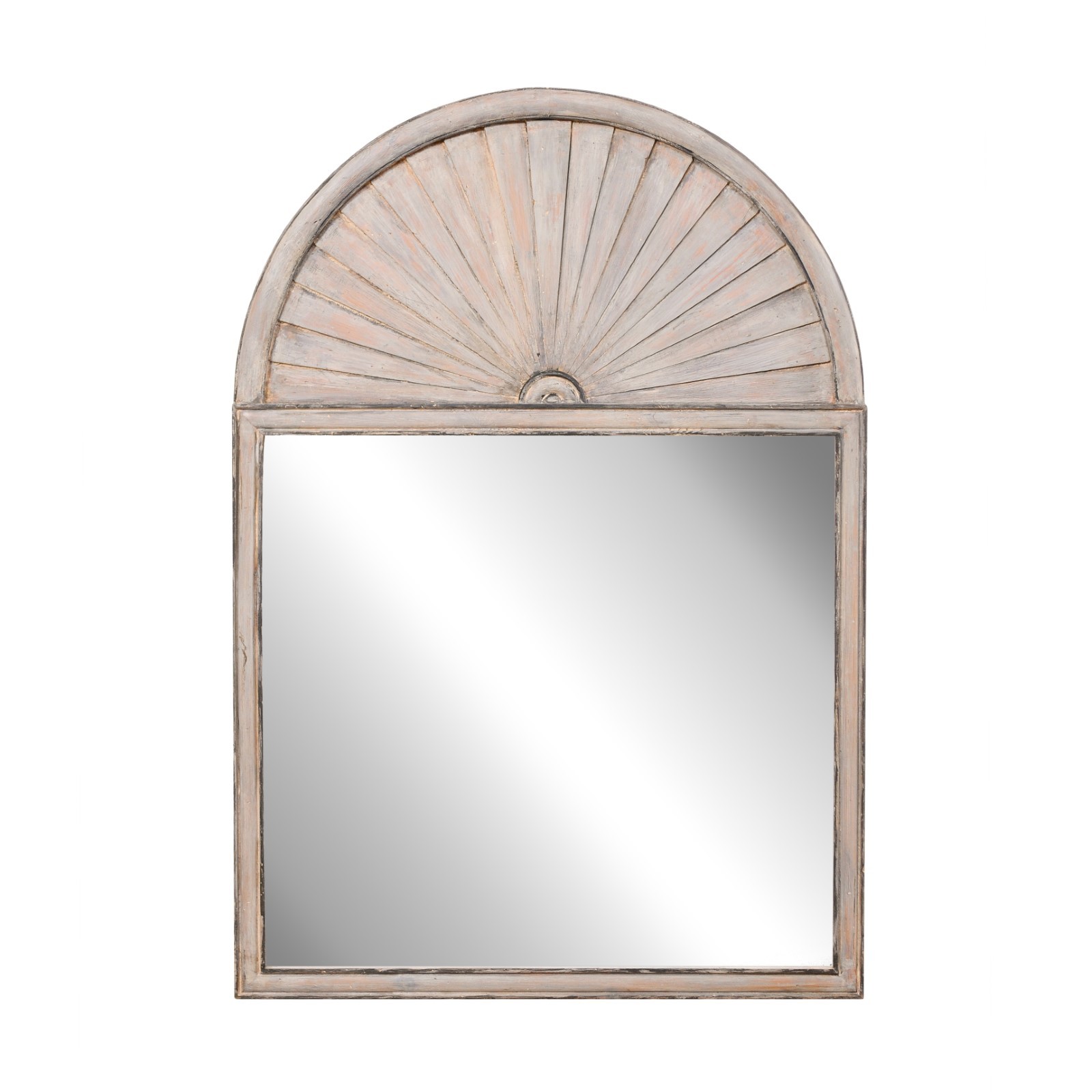 Spanish Mirror w/Fan Carved Arched Crest