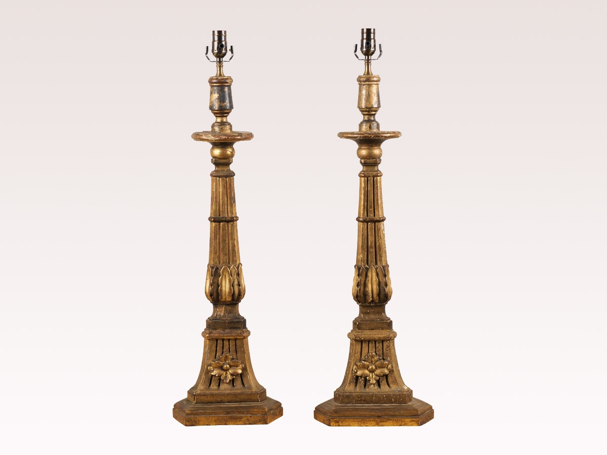 Pair of Italian Candlestick Lamps