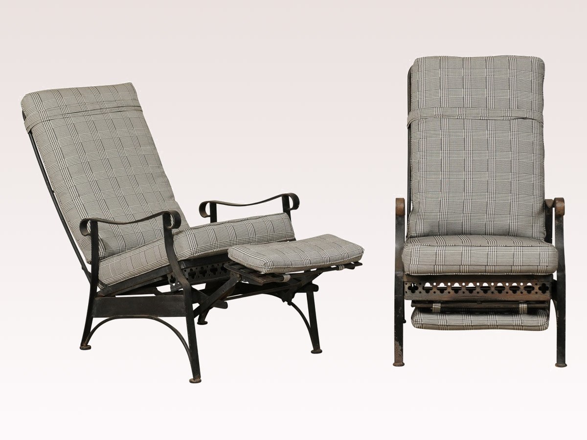 Pair Mid-Century Reclining Patio Chairs