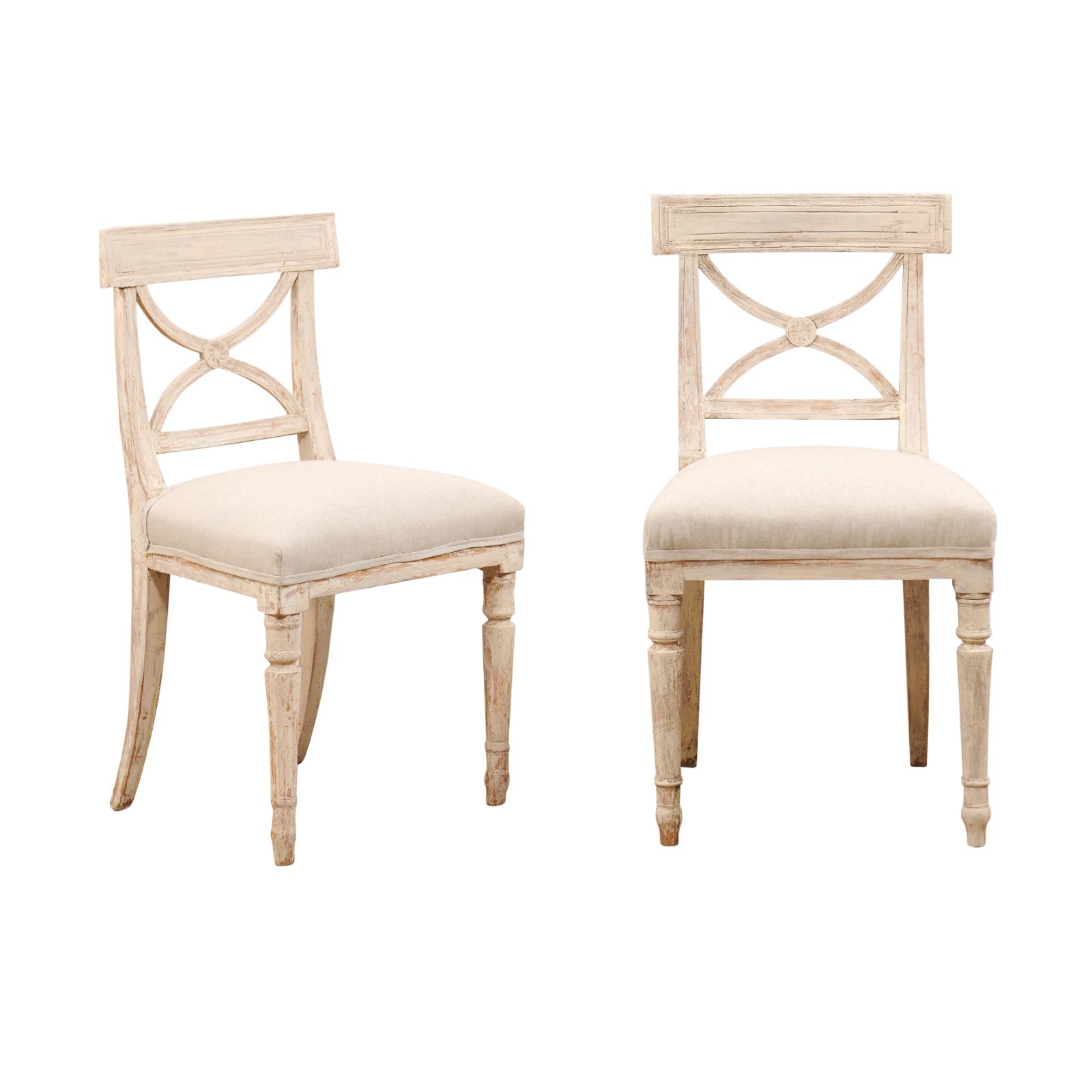 Pair Swedish Period Gustavian Side Chairs
