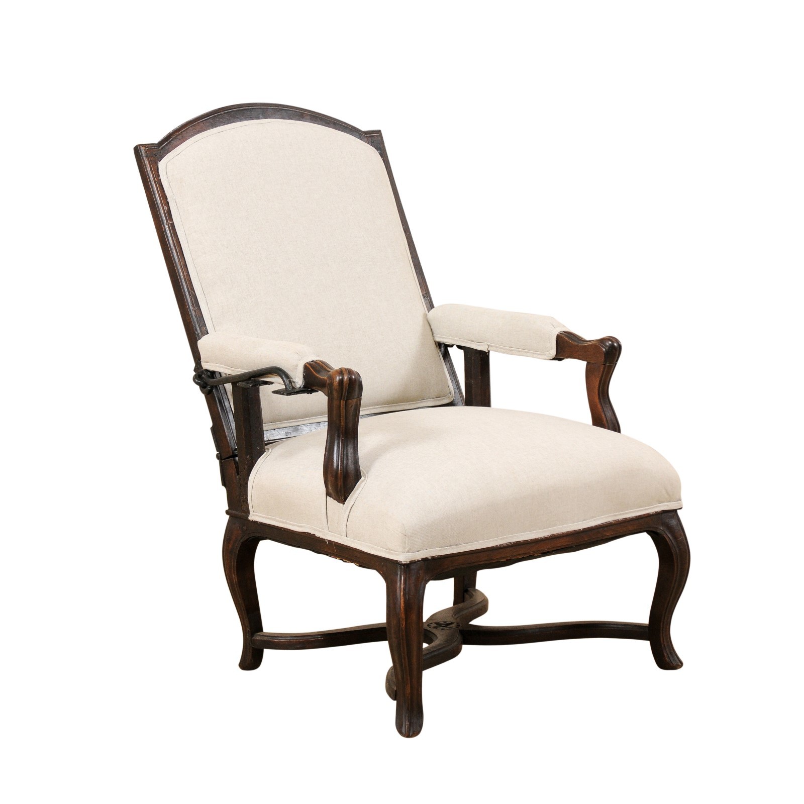 Early 19th C. Italian Reclining Arm Chair 