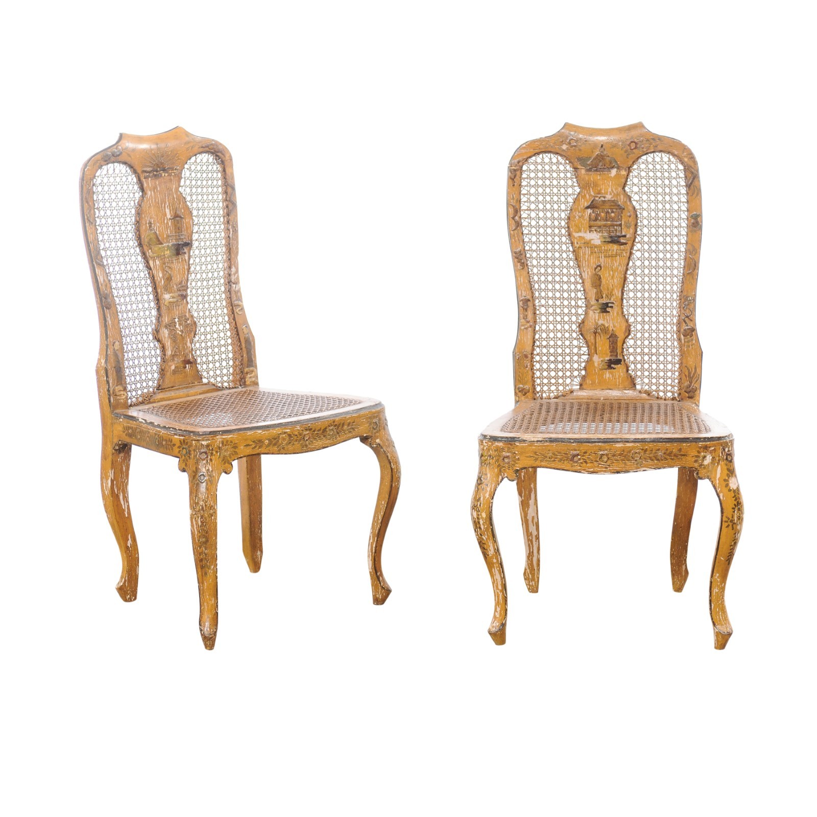 18th C. Italian Side Chairs w/Chinoiserie