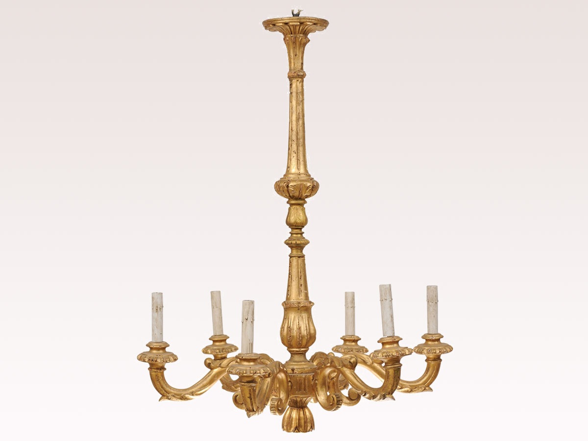 Elegant Italian Gilded Chandelier