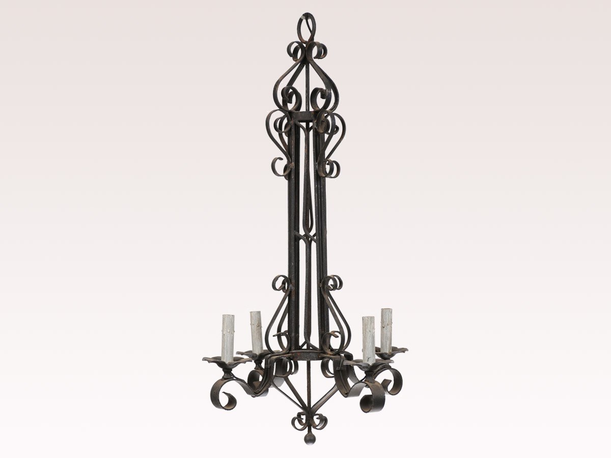 French Enlongated Iron Chandelier