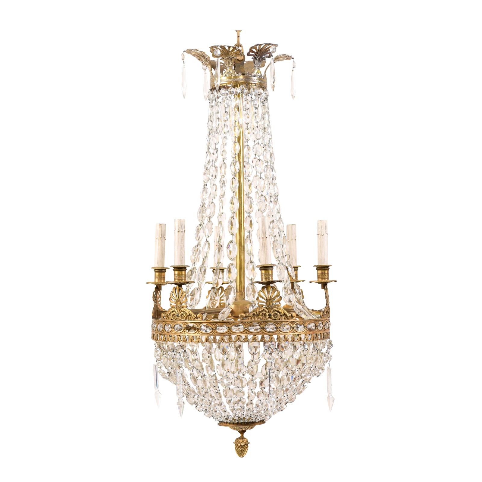 An Italian Crystal Basket Chandelier