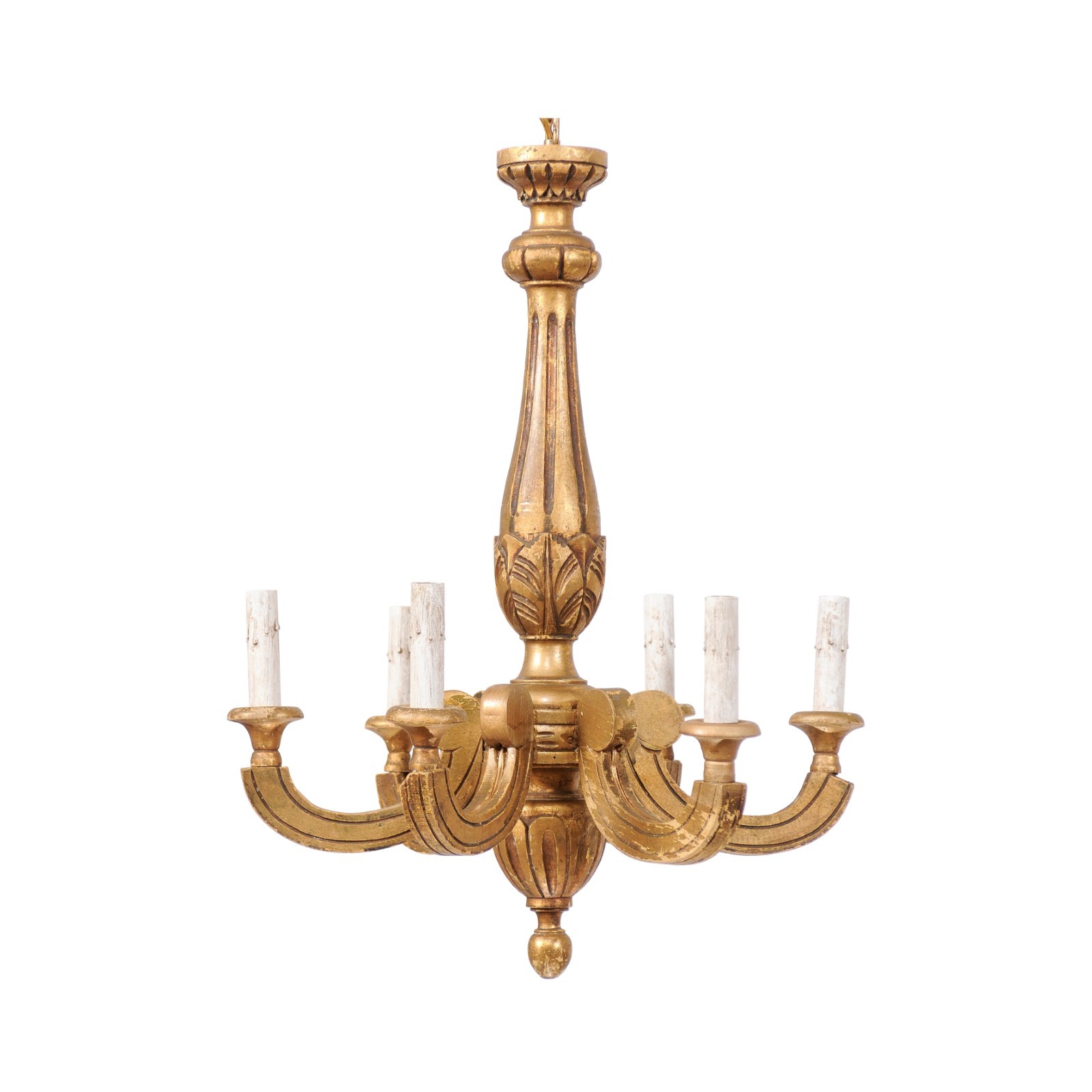 French 6-Light Gilt Chandelier