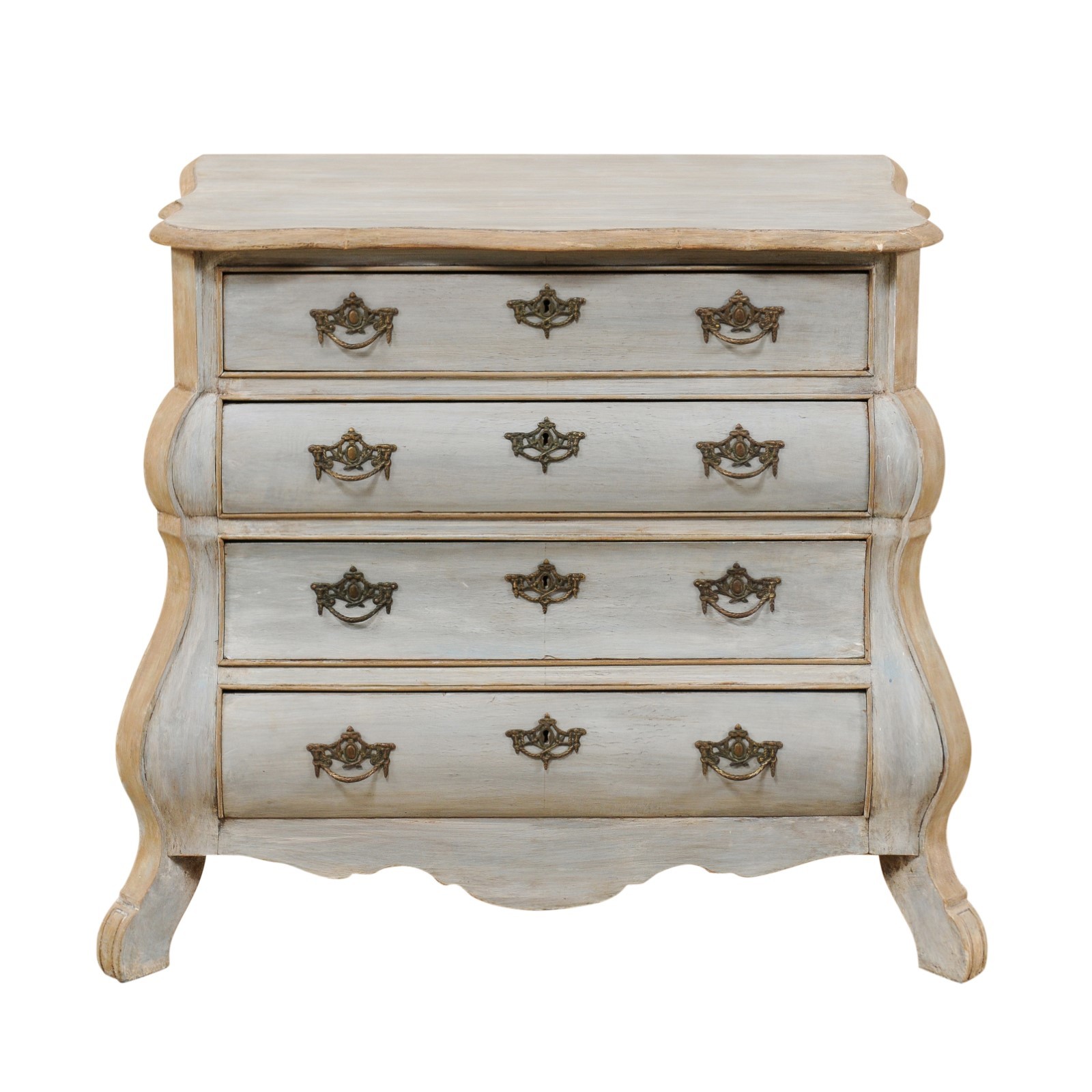 Antique Dutch Chest in Blue & Taupe