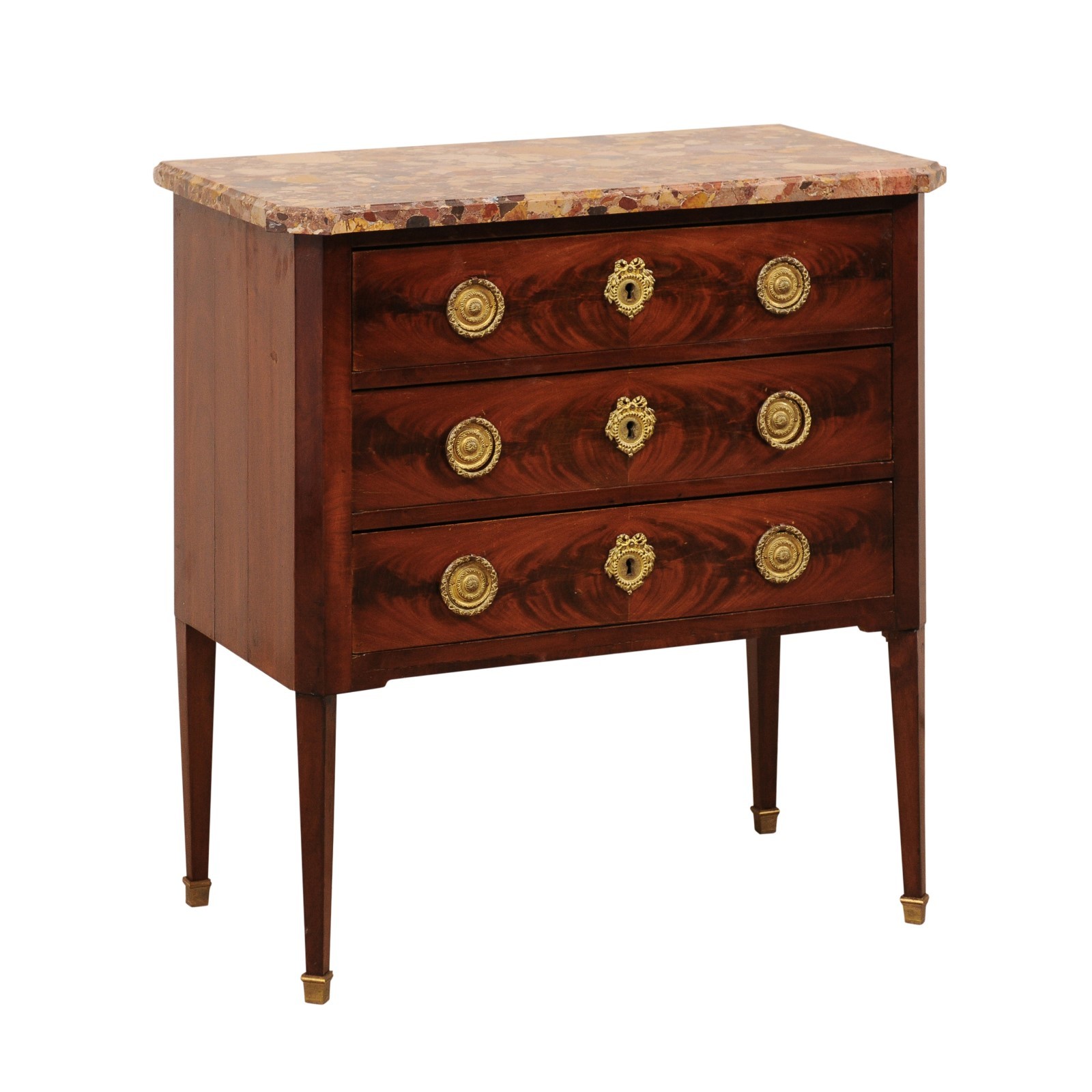 French Chest w/ Brass Trim & Scagliola Top