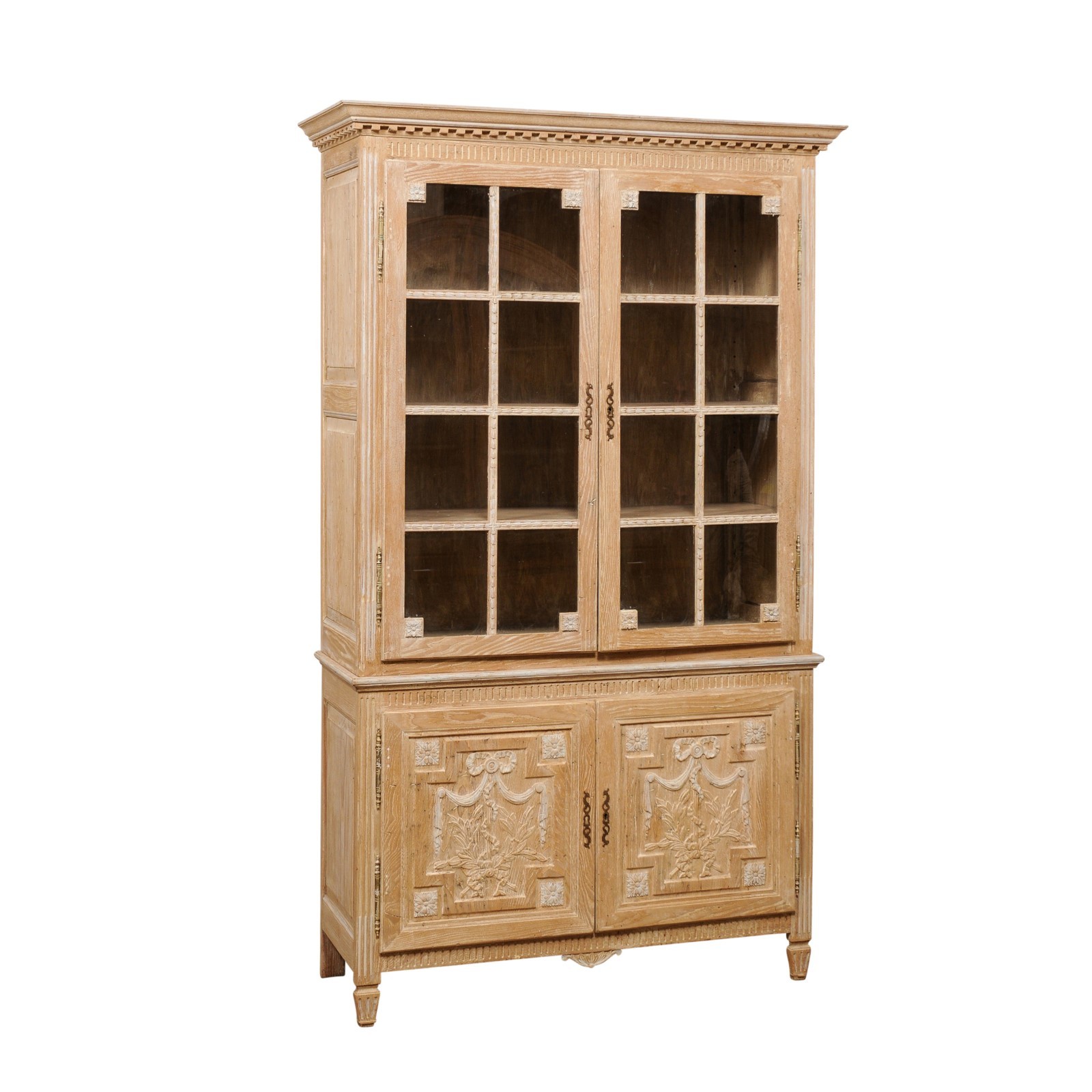 French Tall Neoclassical-Style Wood Cabinet