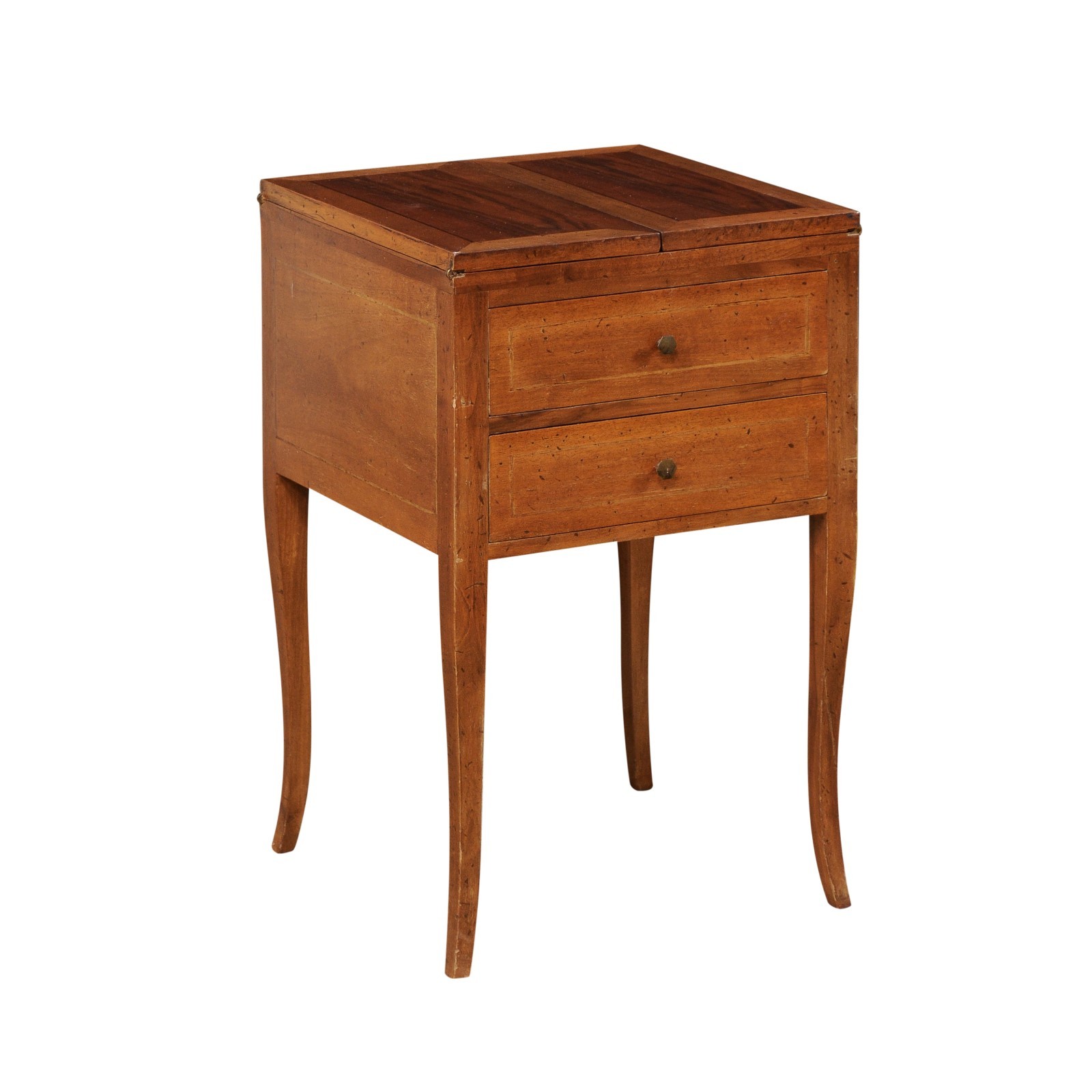 French 2-Drawer Side Chest w/Expandable Top