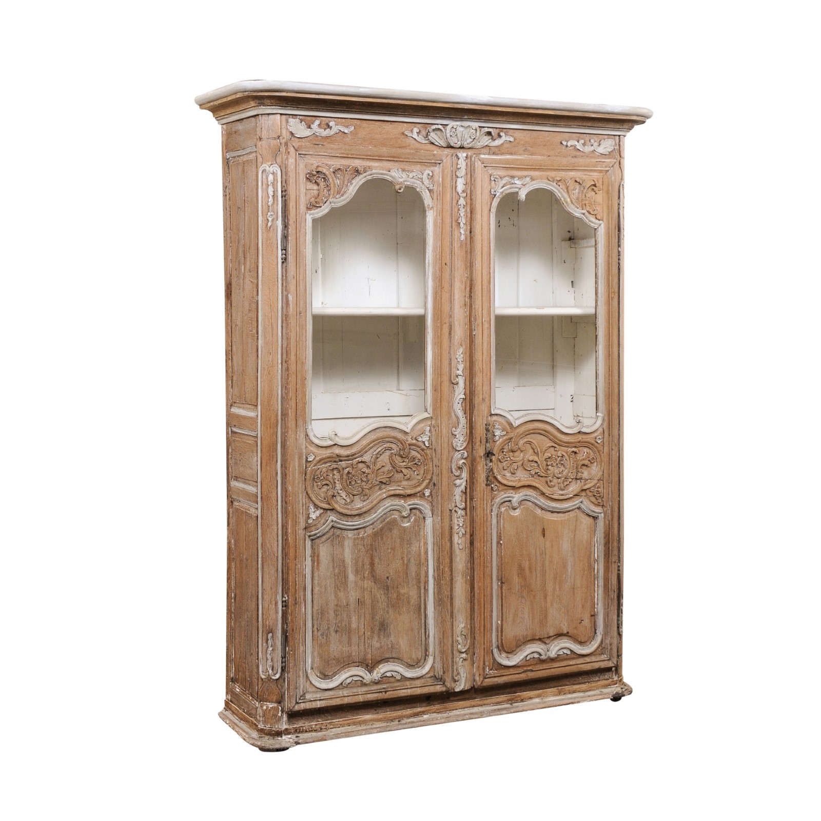 Elegant French Antique Tall Display Cabinet