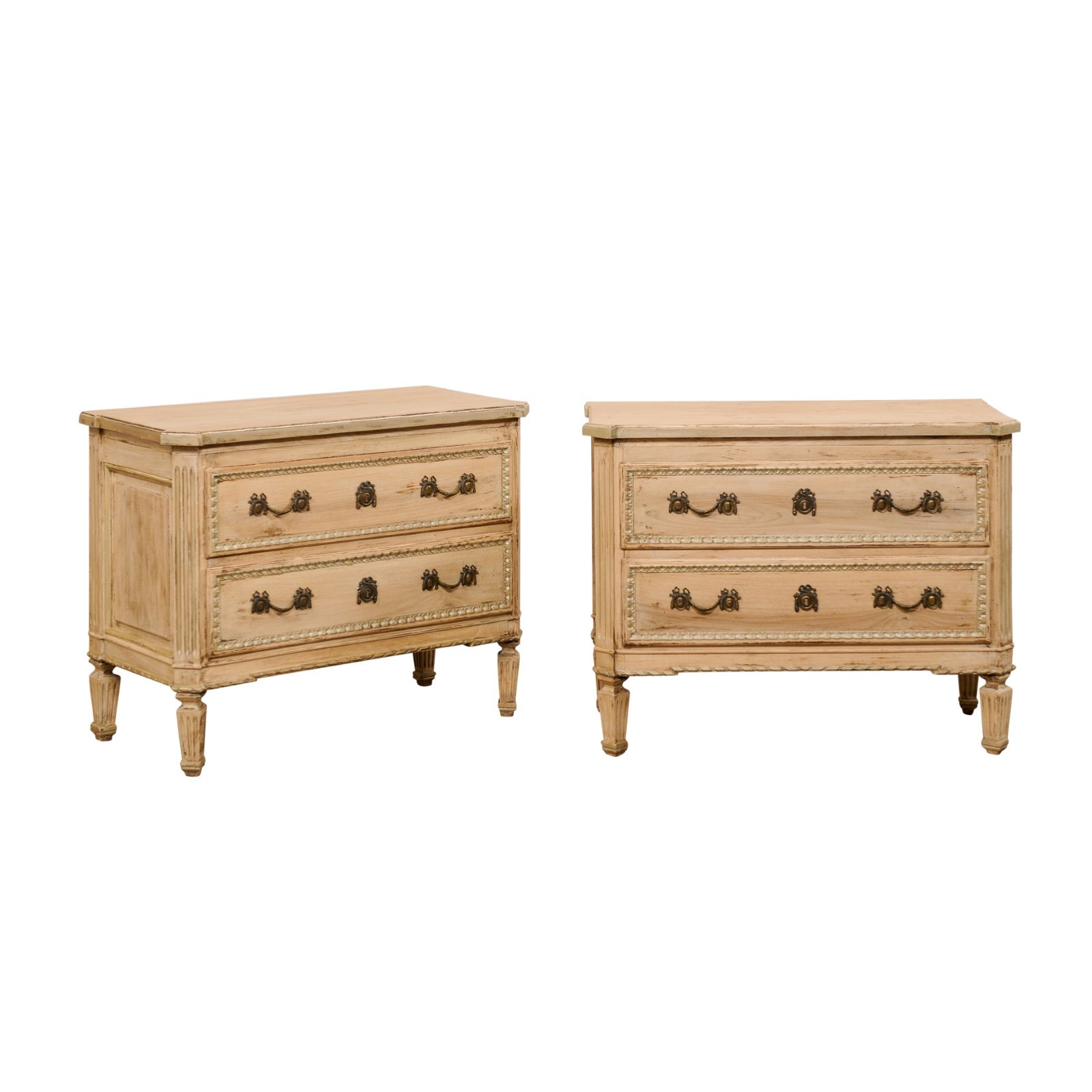 Pair Neoclassical Style Bleached Chests