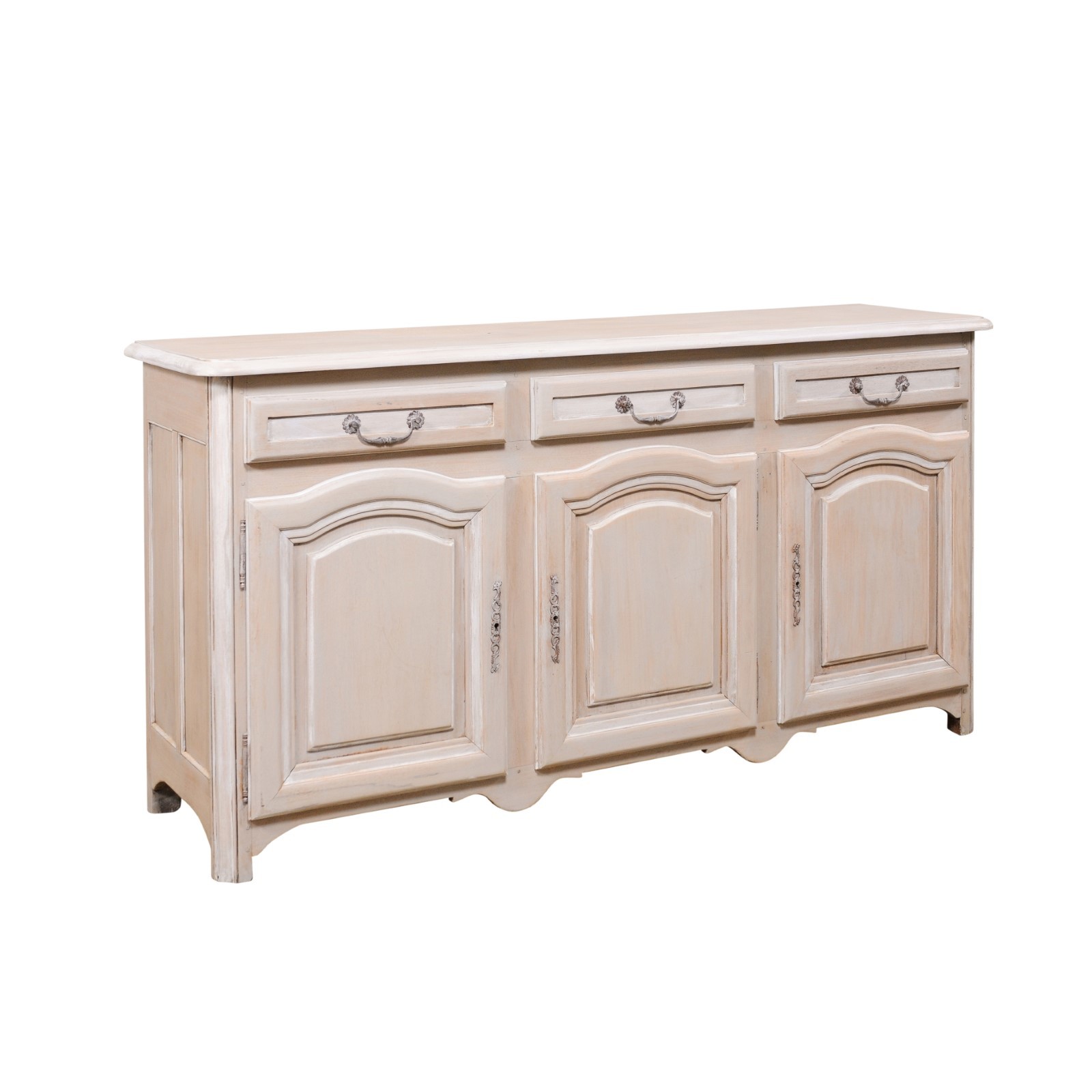French Painted Wood Buffet w/ Arched Doors