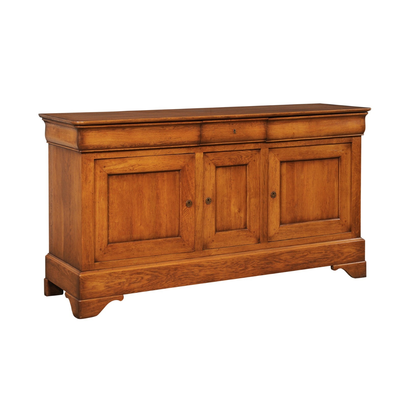 French Fruitwood Buffet Console, Mid 20th C