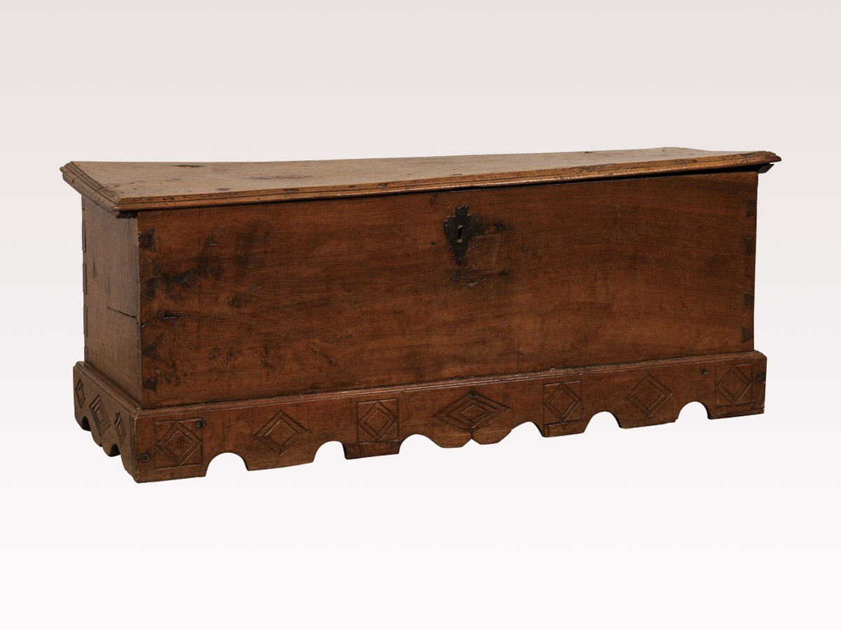 Spanish 18th C. Large-Size Wooden Coffer