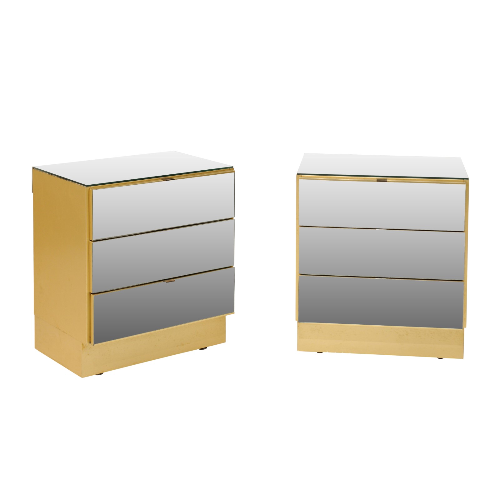 A Pair of Modern Mirrored Chests