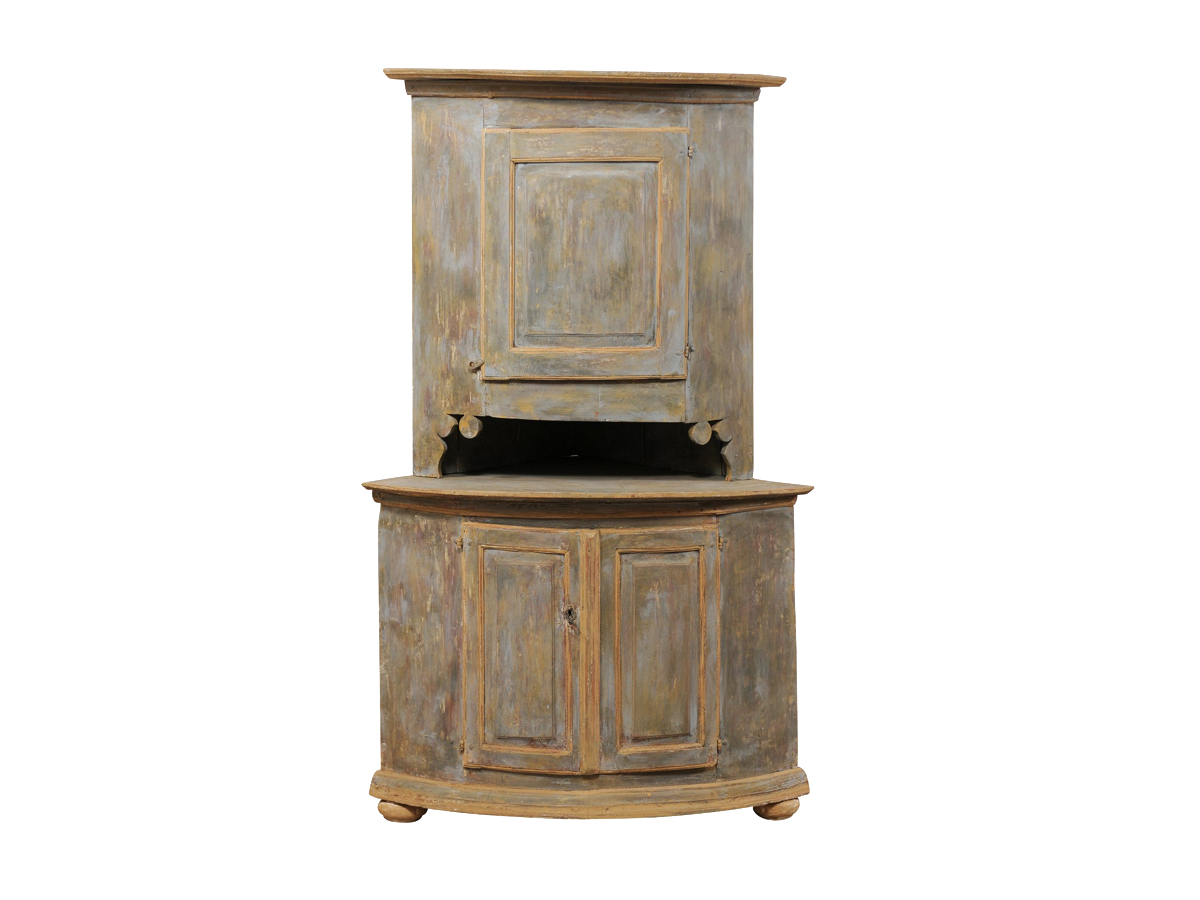 Swedish Bow Front Corner Cabinet 792 A Tyner Antiques