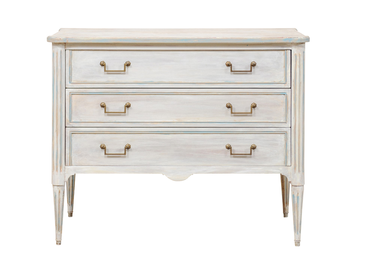 A French 3 Drawer Pale Blue Chest 808 A Tyner Antiques