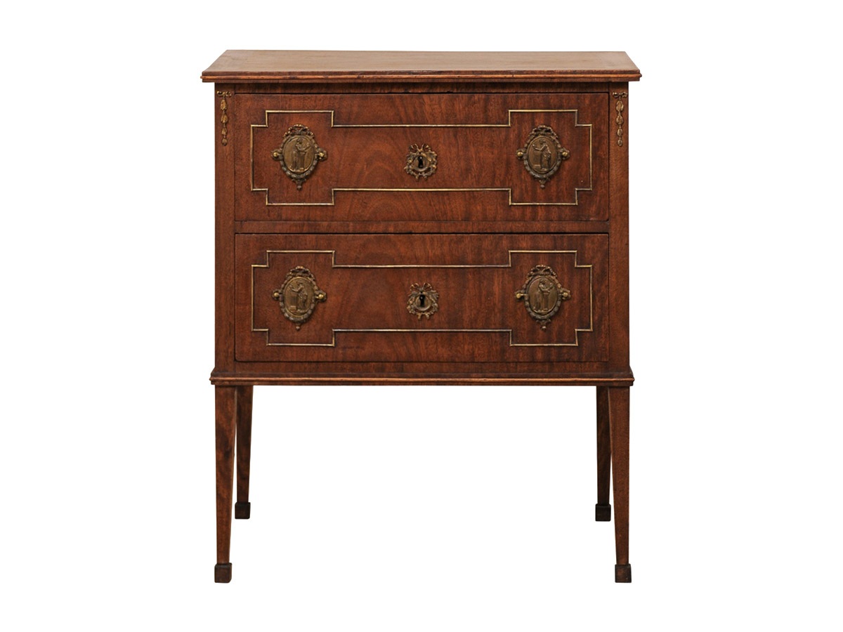 French Mahogany Two-Drawer Chest
