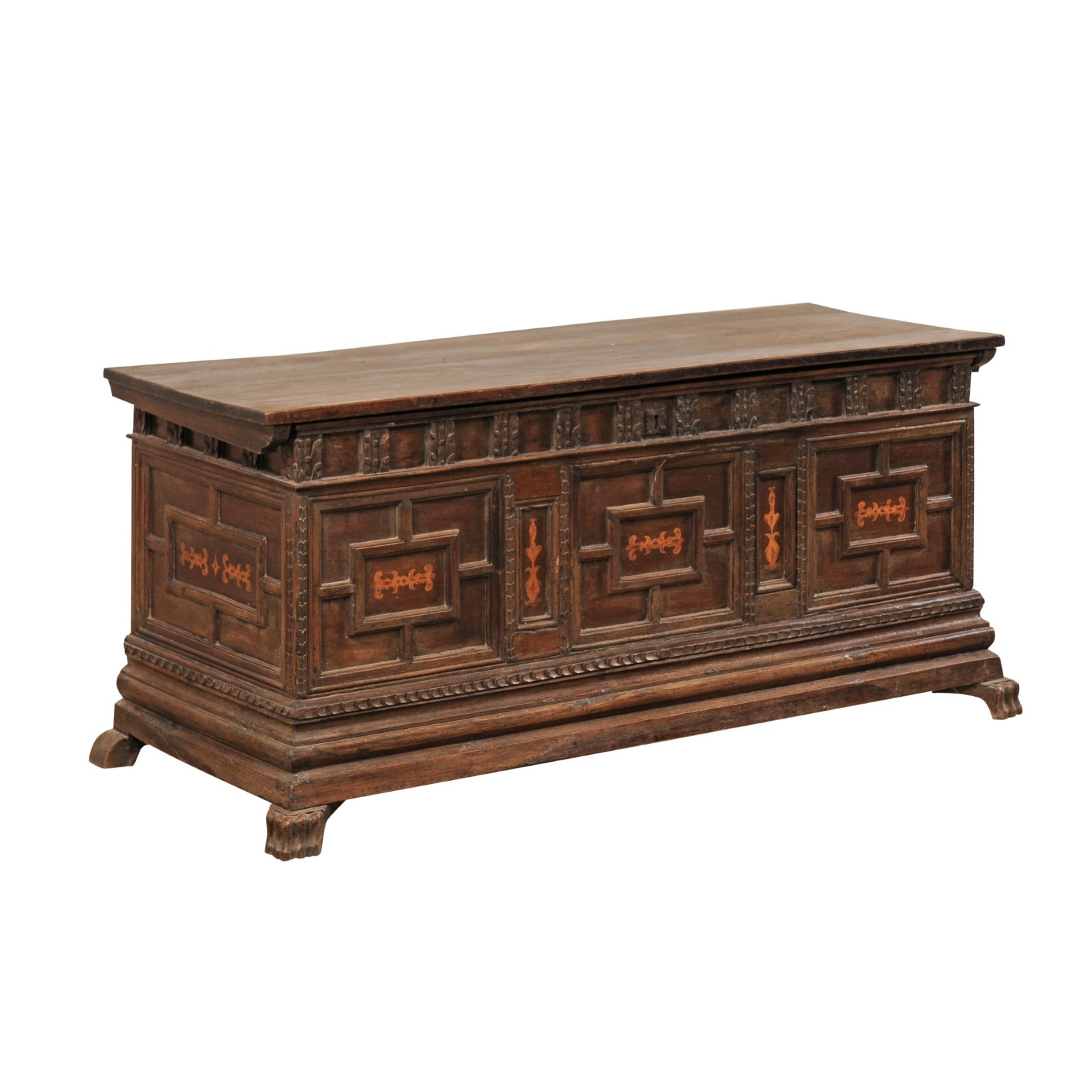 18th C. Spanish Carved-Wood Coffer