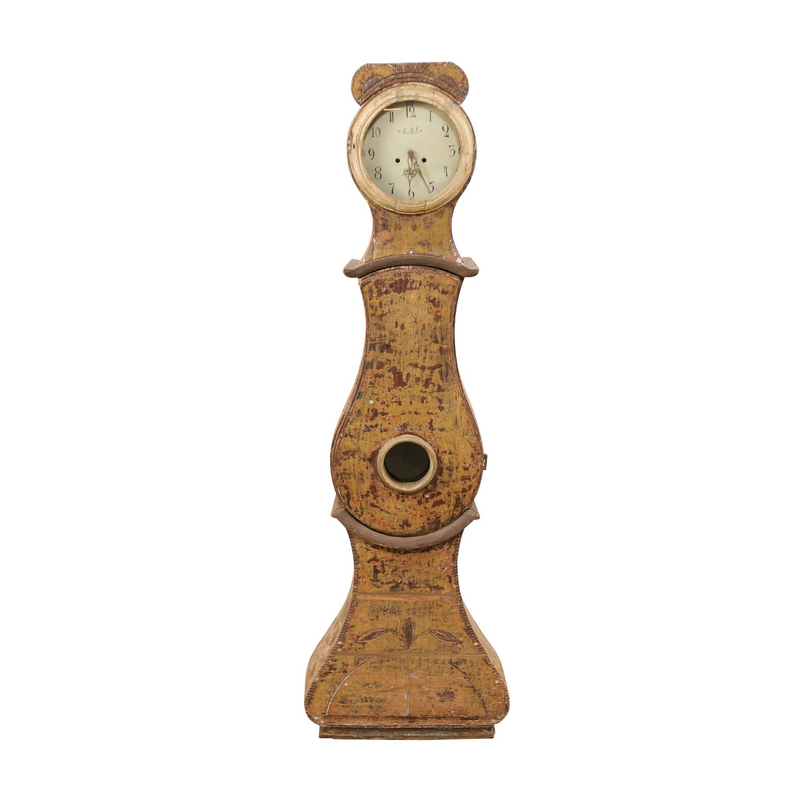 19th C. Swedish Floor Clock in Warm Tones