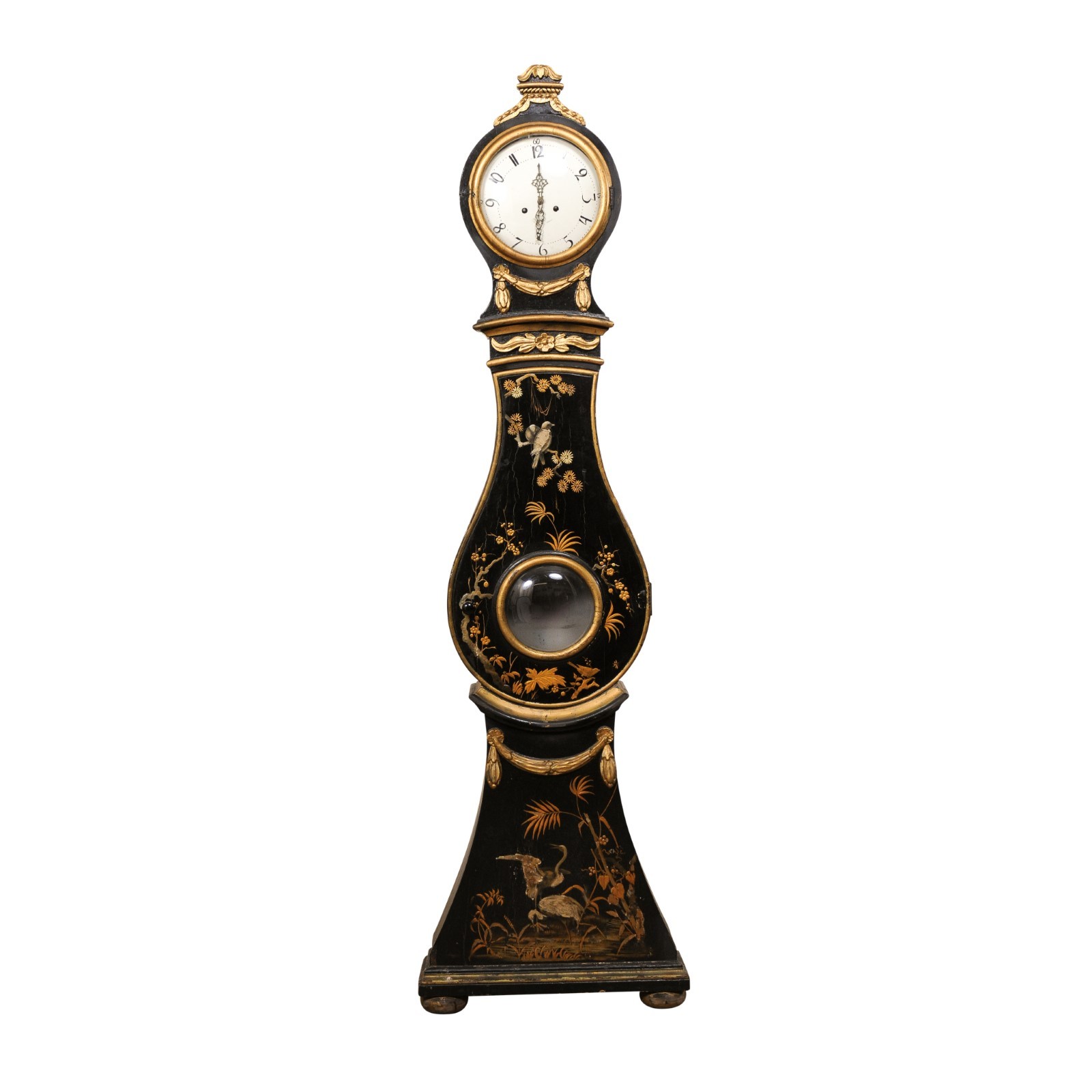 Antique Swedish Chinoiserie Floor Clock 